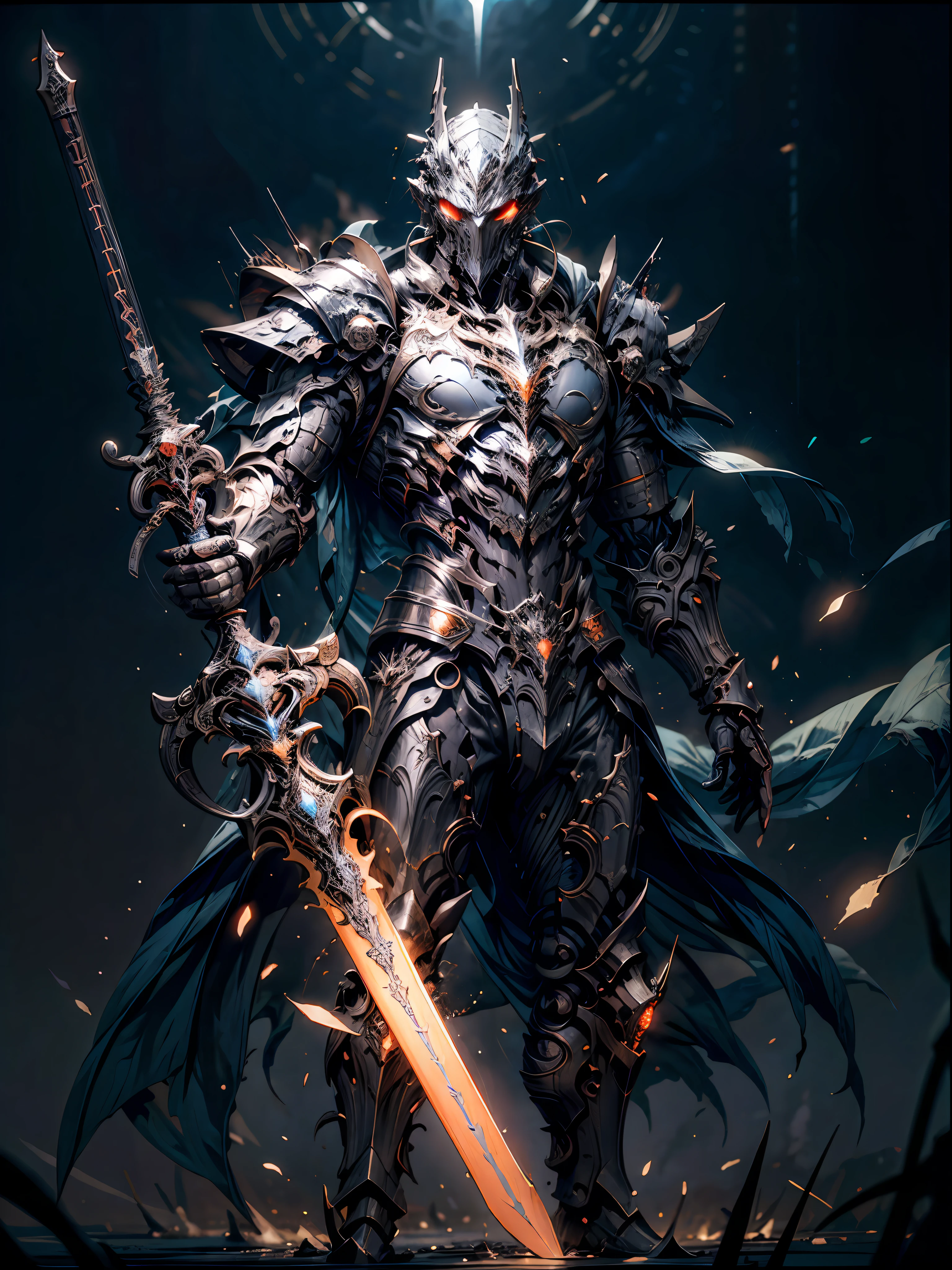 Perfect balance, Anatomically correct, (whole body: 2.0), (whole body画像: 2.0), alone, (Artificial human world: 1.6), highly stylized, Deviant art, masterpiece, Very detailed, fine grain, expressive fine grain, Detailed pupil, Futuristic, ((1950s Fantasy)), ((Black Knight, BlackKnight)), Rubber Gloss, (art:Foothills of the Sky:1.4), High heel boots, whole body画像, whole bodyショット, nvInkpunk, professional photograph of alexander_skarsgard, Tassel, big beads, (大きなTassel), cyber punk, Inkpunk, Paint Tray, Ink splash, (Action pose:1.0), ((Holding the Sword)), pale rider, Apocalypse,