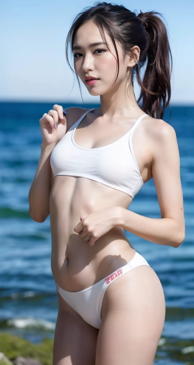 (Gacky:0.9)、Rainbow colored bikini、(masuter piece)、(top-quality:1.0 Colorful Bikini、Beautiful camel toe、Thigh opening、beautiful thigh、Beautiful belly button、Beautiful、Tank Tops、Beautiful calves、flaxen ponytail、a miniskirt、pantiy、White shorts、White panty、camel's toe、ssex、(超A high resolution:1.0)、detaileds、SFW、masterpiece、Delicate、Elegance、top-quality、Fine、colourfull、intricate-detail、(8K:1.1) 、(超A high resolution)、独奏:1.9、 1 人: