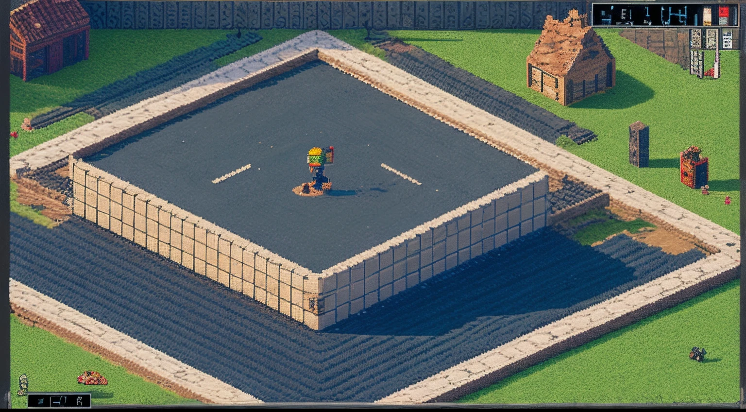 pixel game,scenography,Wasteland scene, Pixel art #pixelart