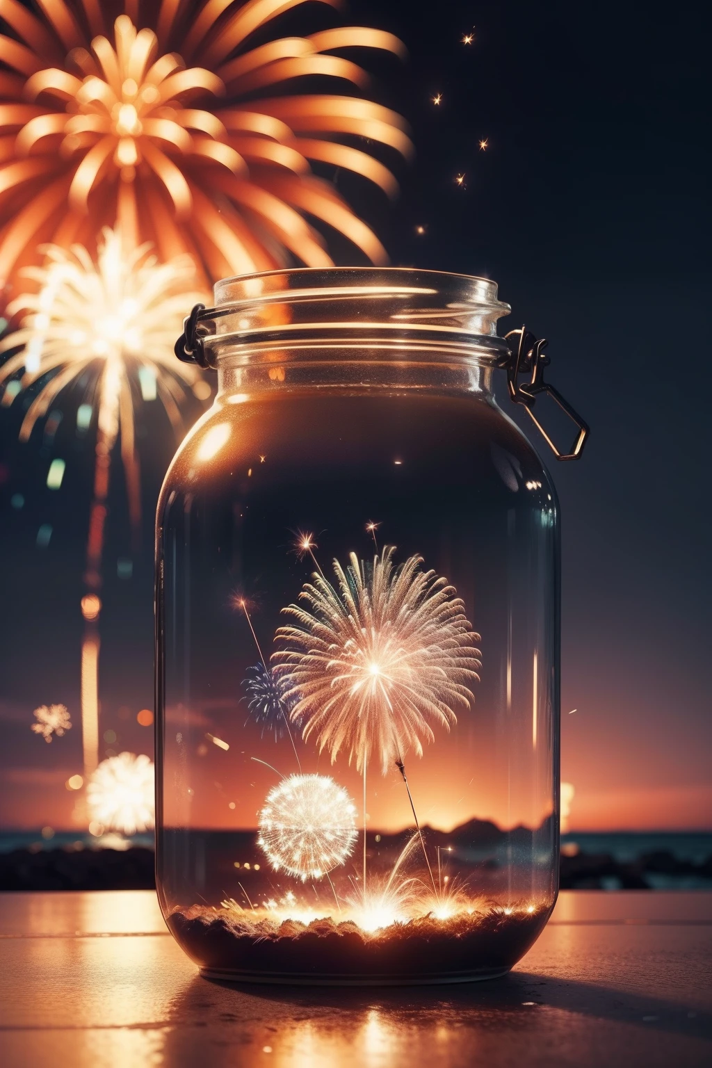 8k、Memories of the summer trapped in a jar、sparklers、Fireworks Festival