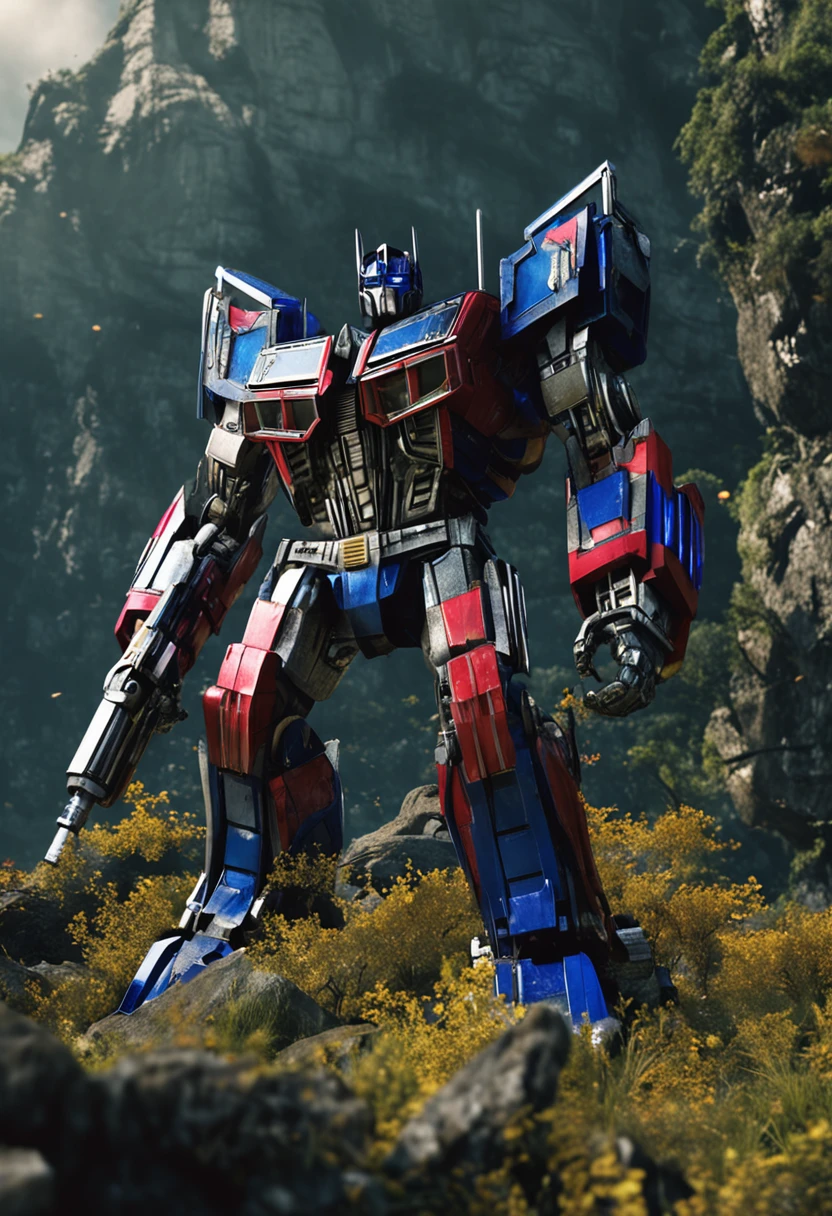 Optimus Prime and Bumblebee everyone in the primeval forest,k hd,The action is cool,high qulity,