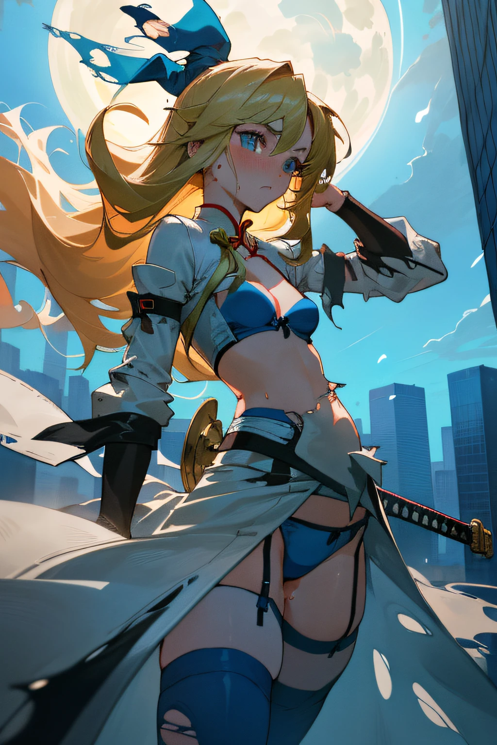 ((((a ))))、((((Fighting in skyscrapers))))、((((Red cheongsam))))、((((Neat and clean beautiful girl))))、(((Open breasts wide to expose blue bra)))、(((Blonde Russian)))、blue eyess、(((sodden)))、、Very embarrassing、18year old、Beautiful and cute、Looking here、((((Large slit in the dress))))、(((Hot and sweaty)))、（((Thighs and panties are visible)))、(((((A sexy)))))、(((Crowd of the near future))))、(((((Hold the skirt with your hands)))))、((((hiquality)))))、((((embarrassed from)))、((((hight resolution))))、heavy wind、(((((Wielding a sword))))、((Bold poses)))、(((big eye)))、(((multicolored eyes)))、((((Moonlight)))))、（(((Cute faces of the world))))、、(((Cool Beauty)))、(masuter piece:1.2、Top image quality)、intricate detailes)、CG Rendering、(Top quality details:1.2)、Realistic 8K super detail、High-quality textures、Detailed texture、Detailed details、extremely details CG、High quality shadows、beautiful countenance、Detailed beautiful delicate eyes、depth of fields、Beautuful Women、(((Small beautiful breasts)))、((、animesque,、-style))、((red blush))((embarrassed from))、(((dynamicposes))、 modelshoot:a picture、hard disk、highcontrast、Sharp Images、​masterpiece、、CG Rendering、Detailed clavicle、(Top quality details:1.2)、life-like、、8K Super Detail、high quality texture、Detailed texture、High Details、High Detail CG、High quality shadows、beautiful countenance、Beautiful delicate eyes、degrees of freedom、Beautuful Women、((((Small bulging breasts))))、((((astonished face))))、(((Open breasts wide to expose blue bra)))、((((Black garter belt))))、((((Blue Panties))))、((((Sweating all over my body))))、((End of the world)))、Rape,((((Deprived of chastity)))))、Chained、((((Defeat and kidnapping)))))、((((Torn clothes))))、