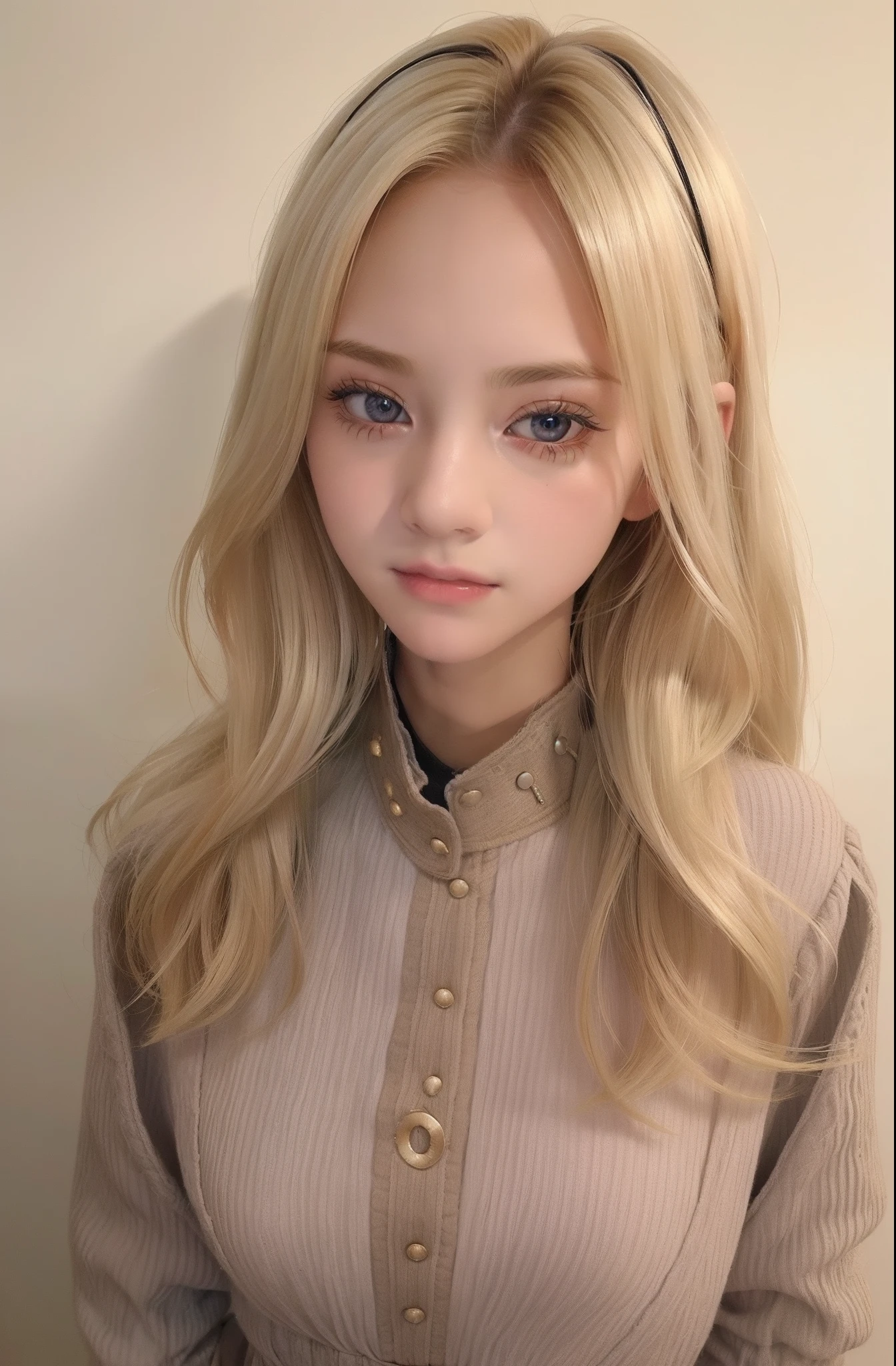 Blond-haired woman with angel wings and pink bow posing for a photo., bella delfina, Wearing angel halo covered face., con pelo largo y rubio, dulce conejita ultrarrealista, retrato realista kawaii, japanese gyaru portrait, solo skydoll, inspirado por Marie Angel, con cara muy detallada, chica anime en la vida real, cabello rubio y ojos grandes