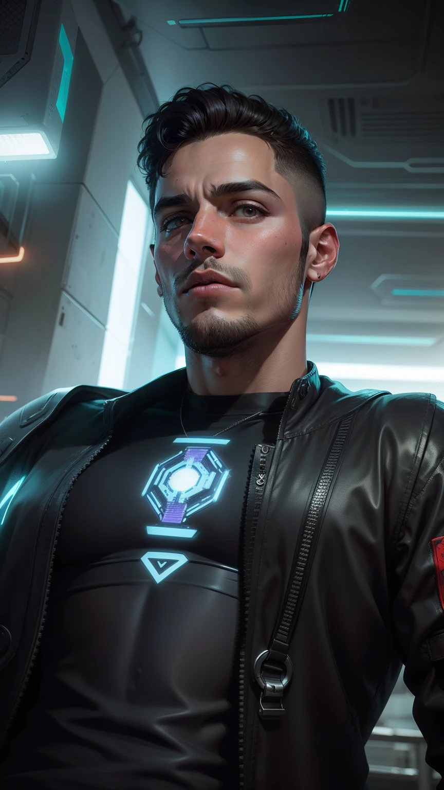 Change background cyberpunk handsome