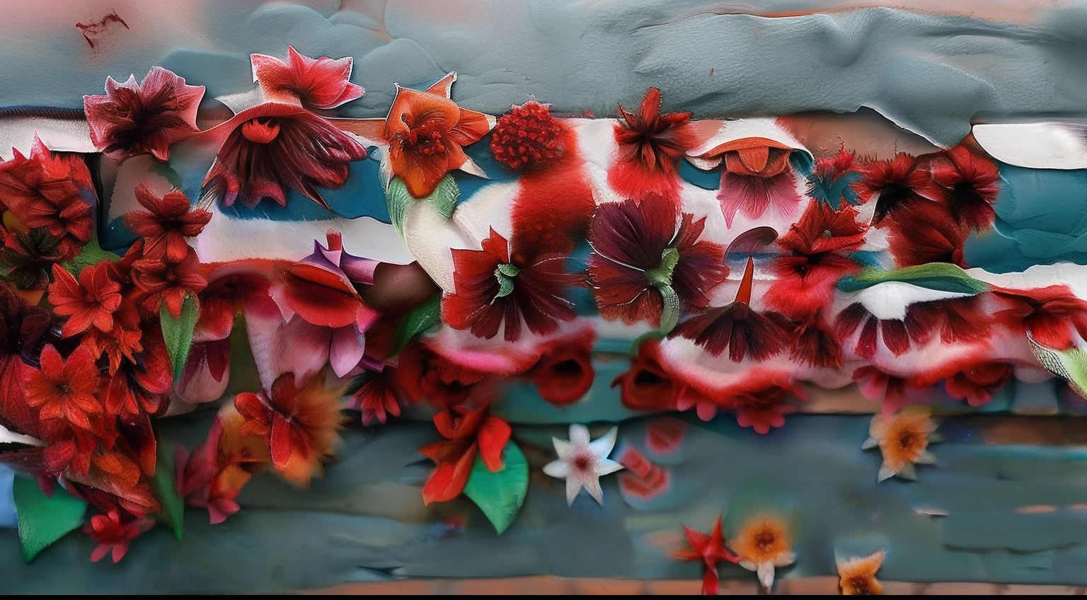 (Alfombra de flores naturales, tapete de flores festivo ).Crea una fascinante obra de arte abstracta con un enfoque en la fluidez y el movimiento. Utilice una paleta de colores rica y diversa, Blend tones seamlessly to evoke a sense of continuous movement. Explore the interplay between softness, Suave, Sharp shapes, Dynamic edges. Deja que los colores sangren y se mezclen, giving the impression of swirling currents or energetic vibrations. Incorporar elementos de la naturaleza, like gentle curves that resemble ocean waves, Vibrant bursts reminiscent of blooming flowers, or power lines that resemble gusts of wind. He fuses these natural motifs with abstract forms to create a harmonious and captivating composition.... Embrace the idea of serendipity and spontaneity while allowing colors and shapes to take shape organically. Anima a la obra de arte a desarrollarse como un viaje, invitar al espectador a explorar e interpretar las profundidades del paisaje abstracto. This work of art should inspire a sense of wonder and fascination.., Atraer a los espectadores a su fascinante mundo de colores y formas. The blend of abstraction and nature will transport observers to a realm of imagination and excitement...., leaving a lasting impression of beauty and creativity.