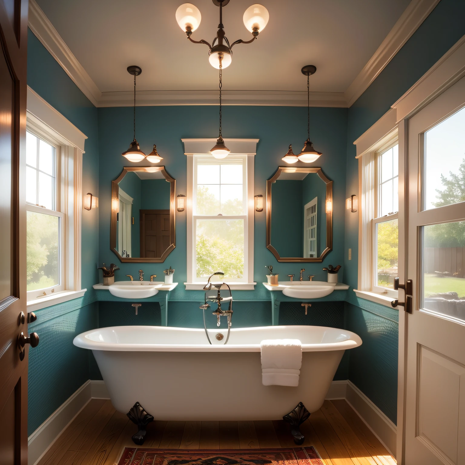 craftsman bathroom with Installing Light Fixtures