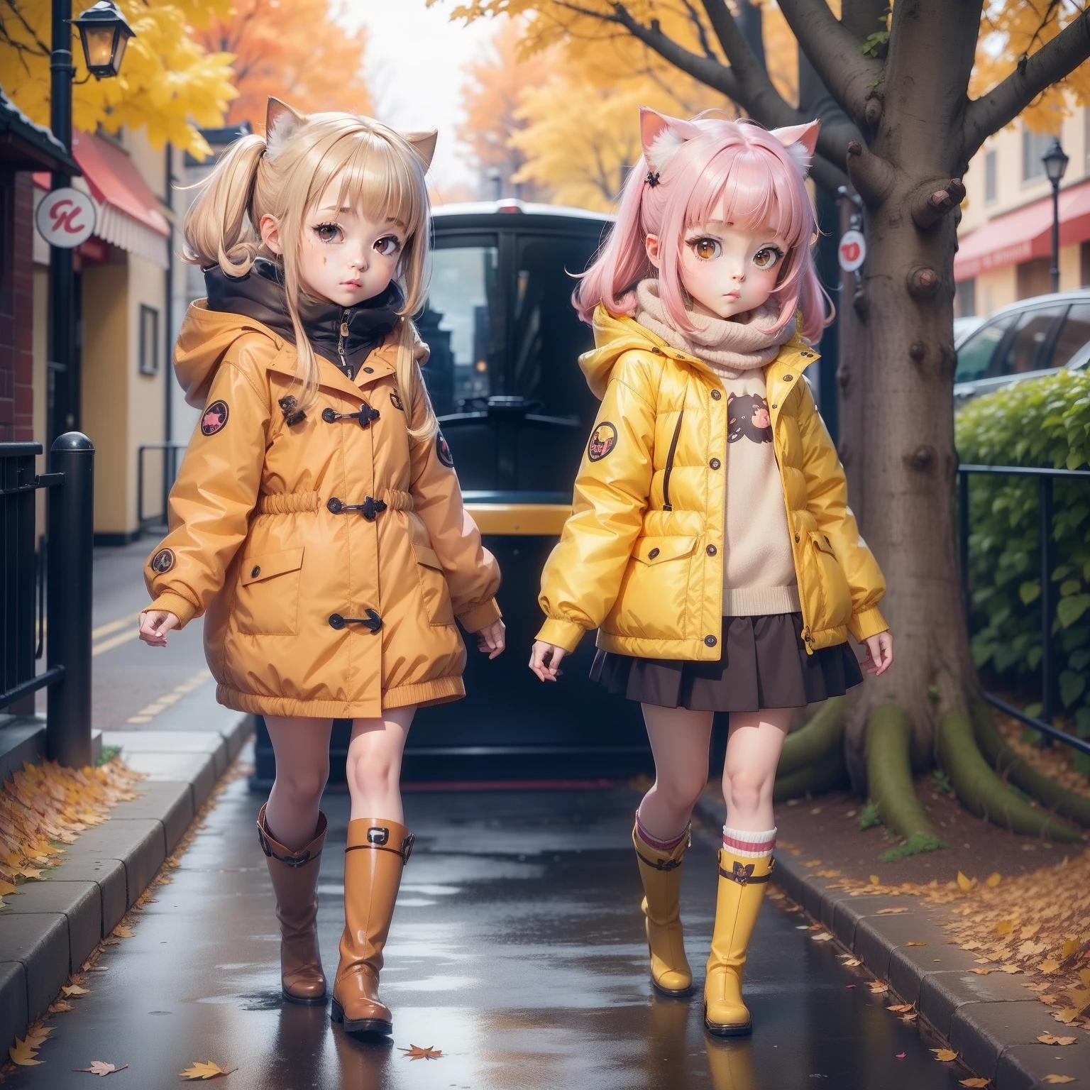 Cartoon girl in yellow coat and brown boots, Cute!! chibi!!! catgirl, Cute anime strawberry girl 🐿🍸🍋, loli, anime cat girl, small loli girl, pixiv, anime moe artstyle, Chibi Anime Girl, Chibi Girl, cute anime style, 🍁 Cute, Cute anime, kawacy, cute anime girl, 🍂 Cute