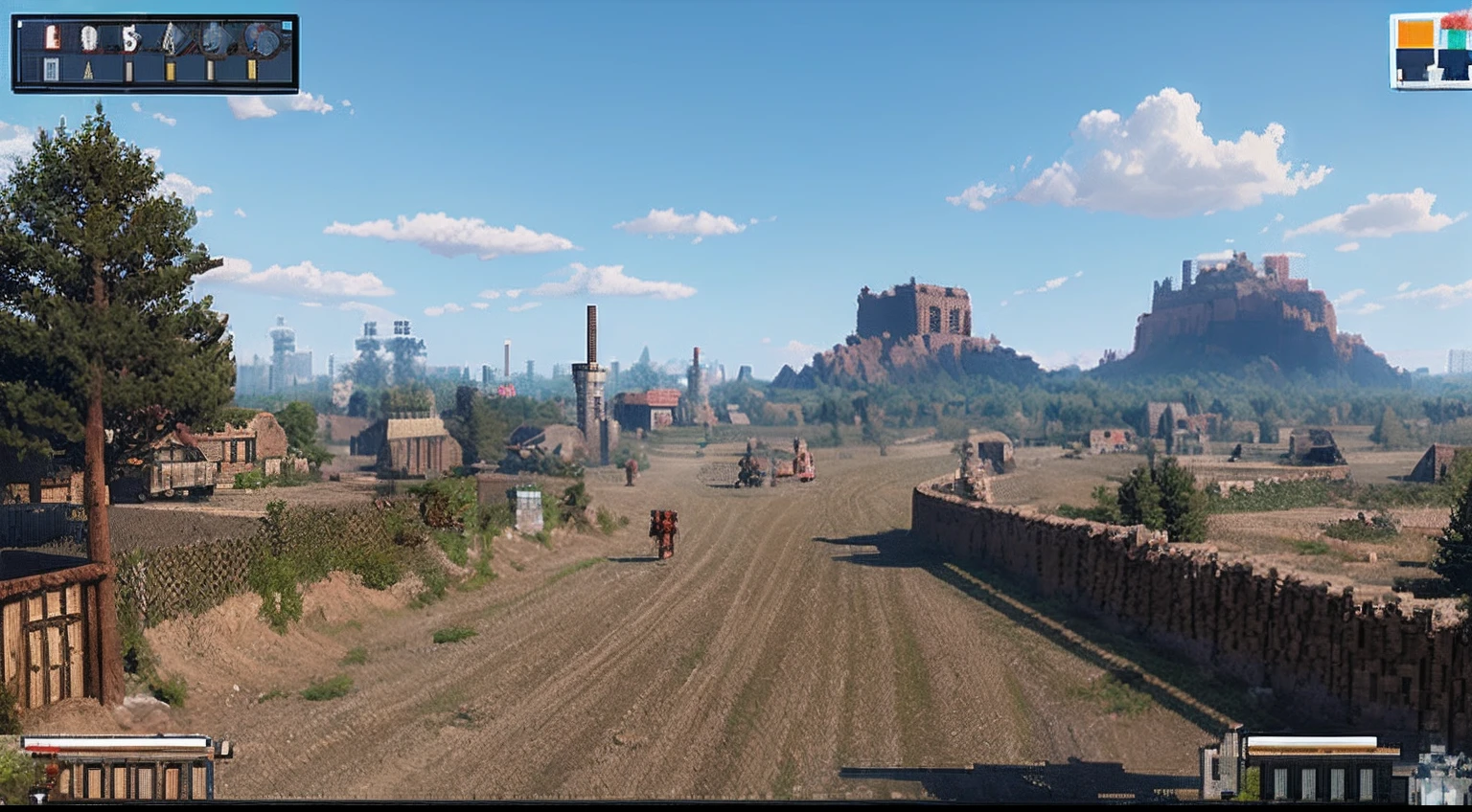pixel game,scenography,Middle Ages,Wasteland scene, Pixel art #pixelart
