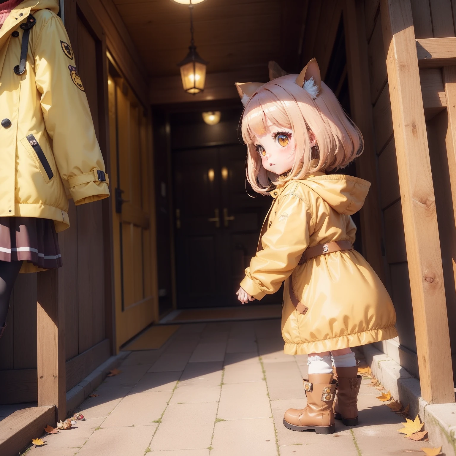 Cartoon girl in yellow coat and brown boots, Cute!! chibi!!! catgirl, Cute anime strawberry girl 🐿🍸🍋, loli, anime cat girl, small loli girl, pixiv, anime moe artstyle, Chibi Anime Girl, Chibi Girl, cute anime style, 🍁 Cute, Cute anime, kawacy, cute anime girl, 🍂 Cute