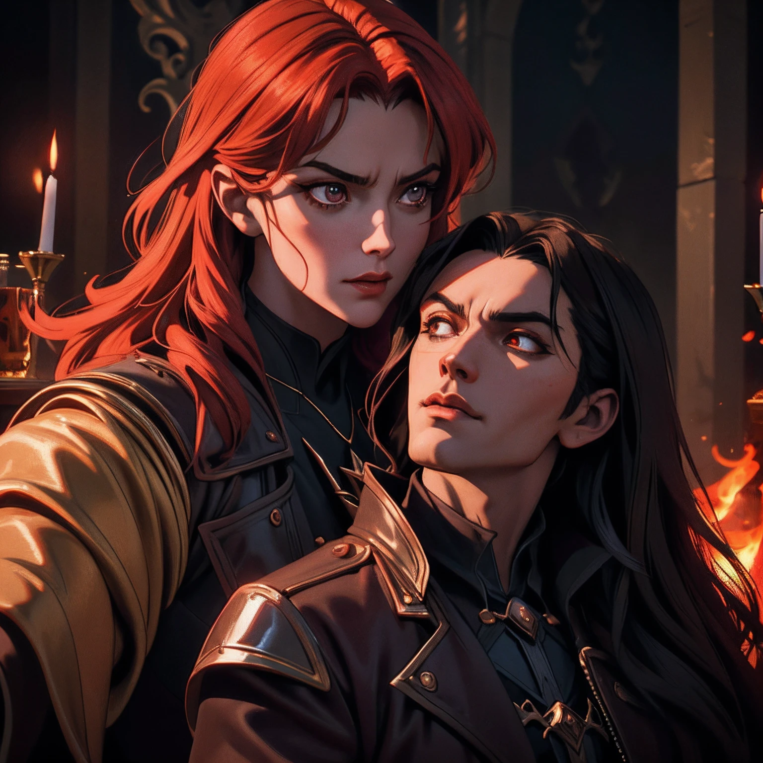 Castlevania lords of the shadows Devil and demons in hell super detailed Faces correct proportions super detailed bodies blazing fire super detailed Dynamic shot master piece scene cinématique scènes movie filme