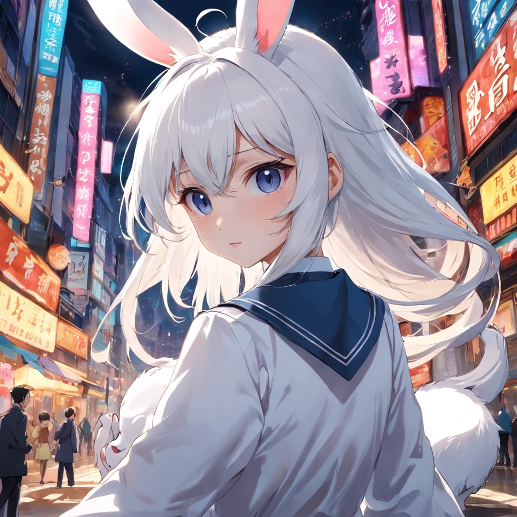 Maiden White Rabbit White Hair Uniform White Silk Milk Candy