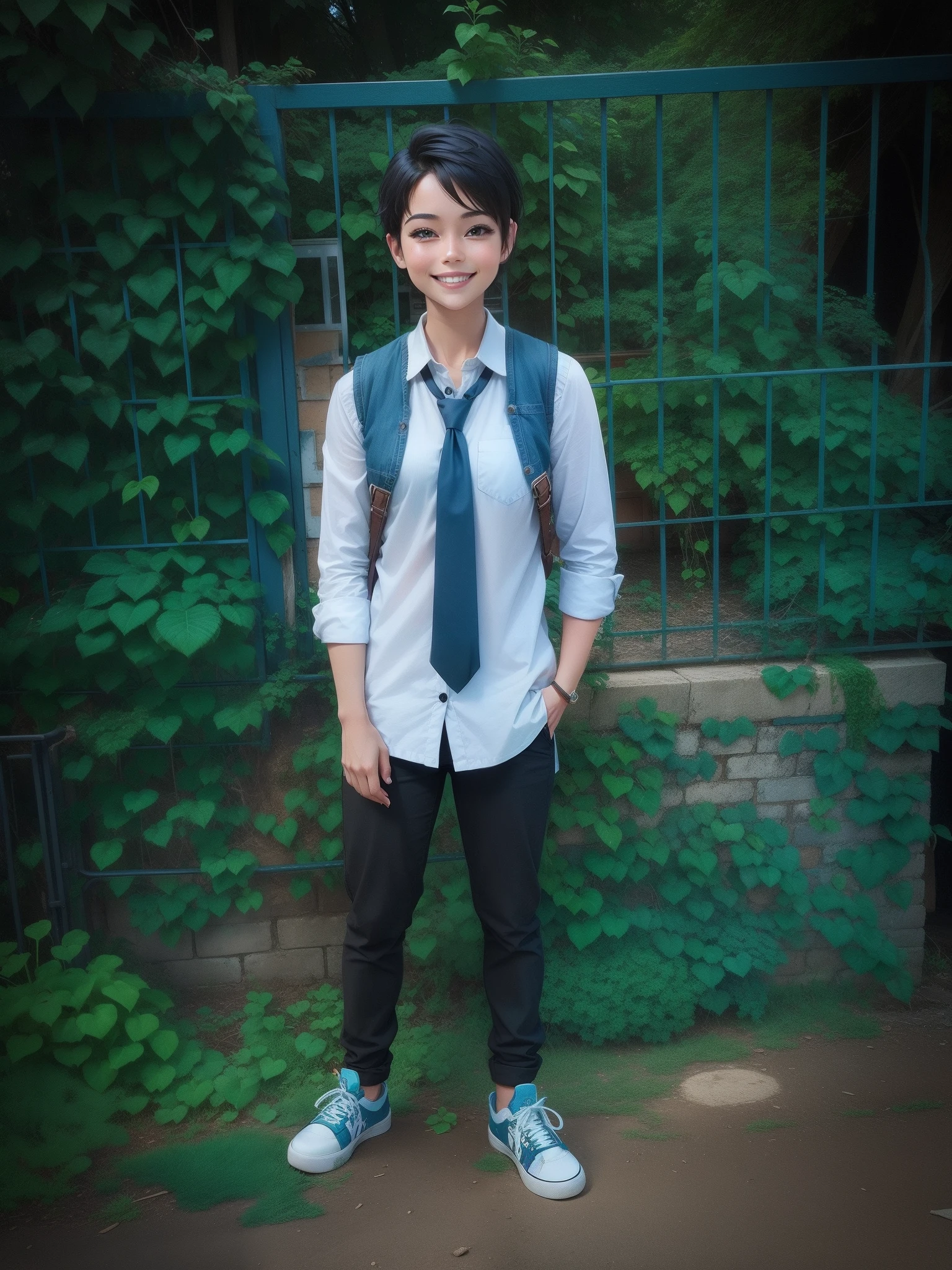 Cute smile with short hair
