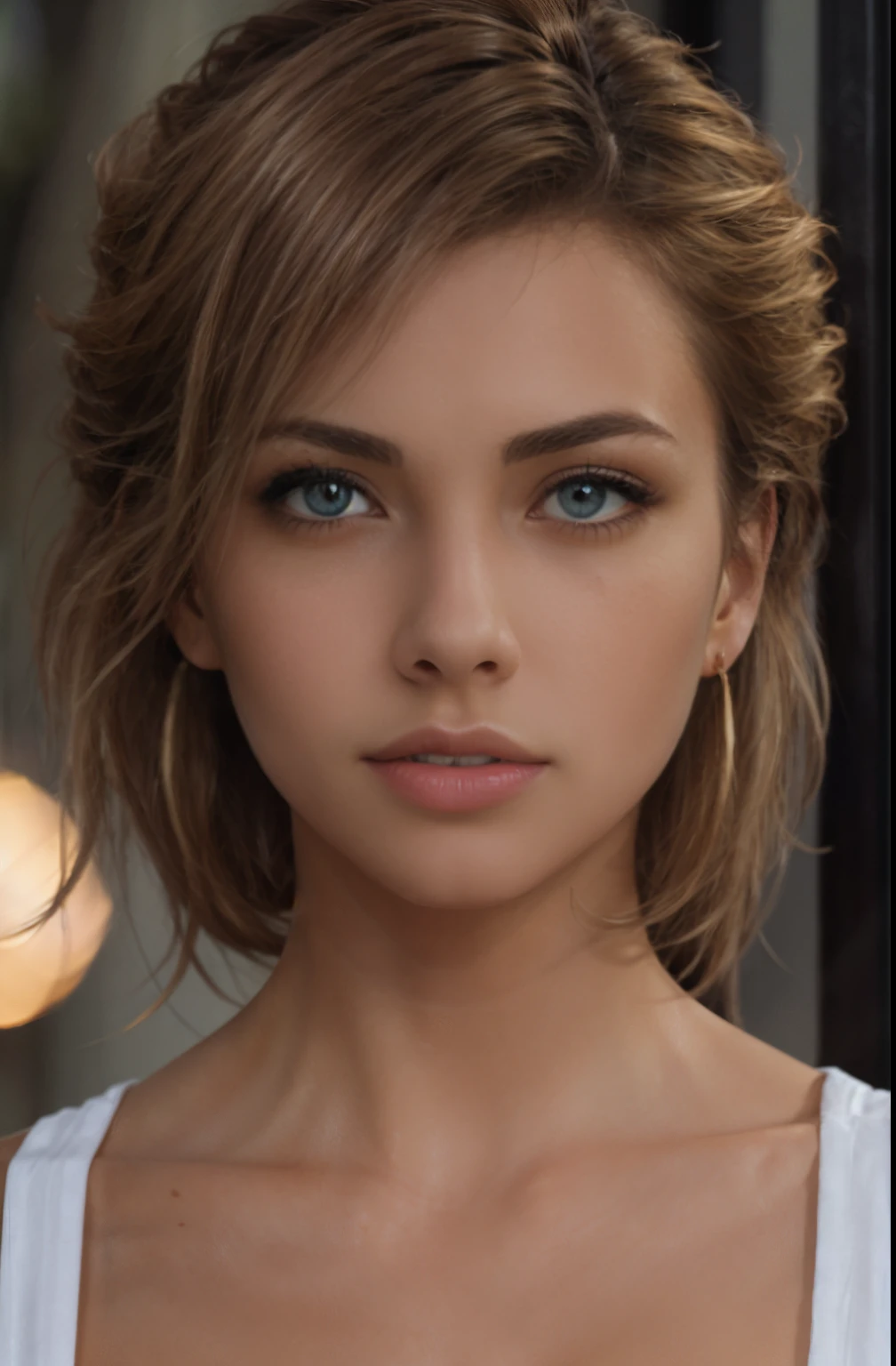 RAW, 1girl, colorful, full body shot, (masterpiece, best quality), (detailed skin:1.3, detailed face:1.3), dslr, realistic, looking at viewer, sharp focus, delicate, soft colors, cinematic lighting, MyNataLee woman, bright light:1.3, highlights:1.3, high brightness, clean scene, tidy, clear skin, goosebumps
