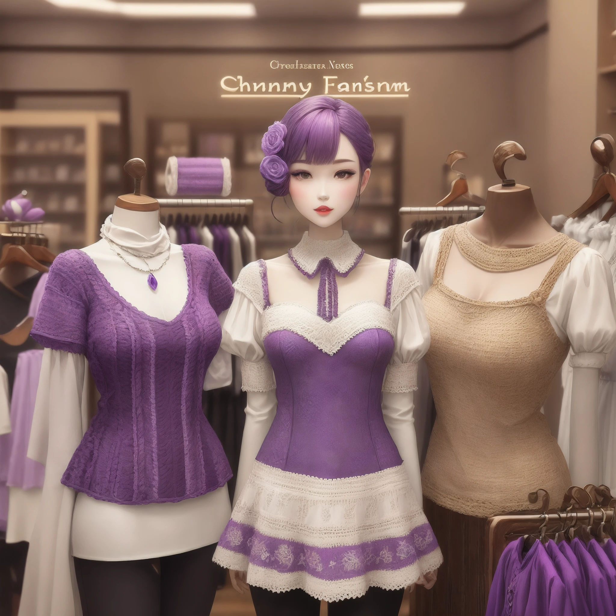 Logo with name amethyst fashion crochet shop