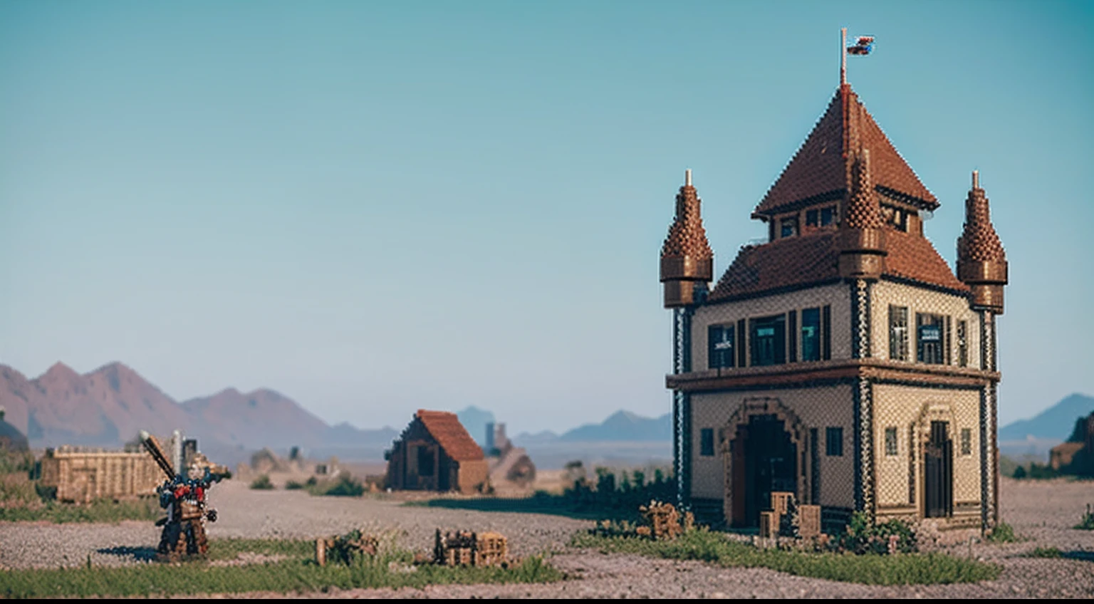 pixel game,scenography,Middle Ages,Wasteland scene, Pixel art #pixelart