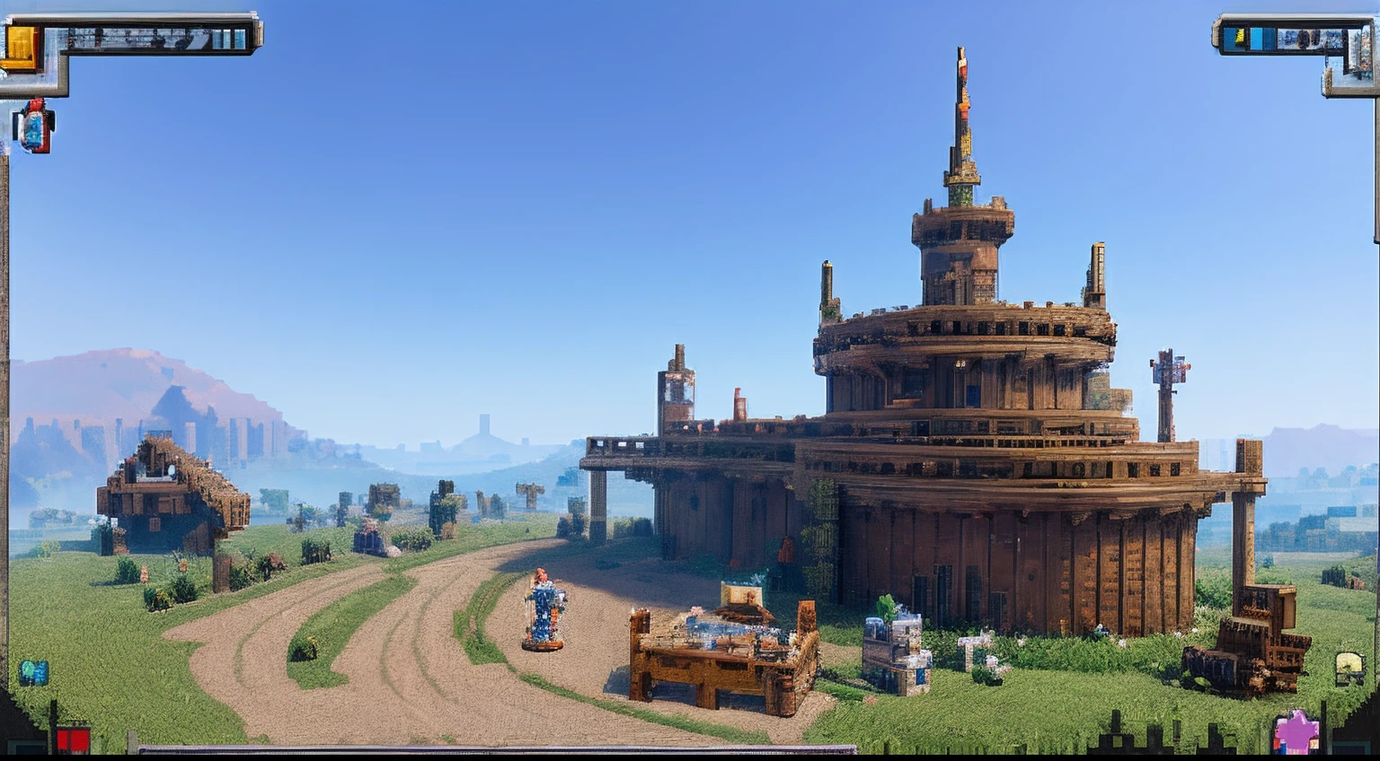 pixel game,scenography,Middle Ages,Wasteland scene, Pixel art #pixelart