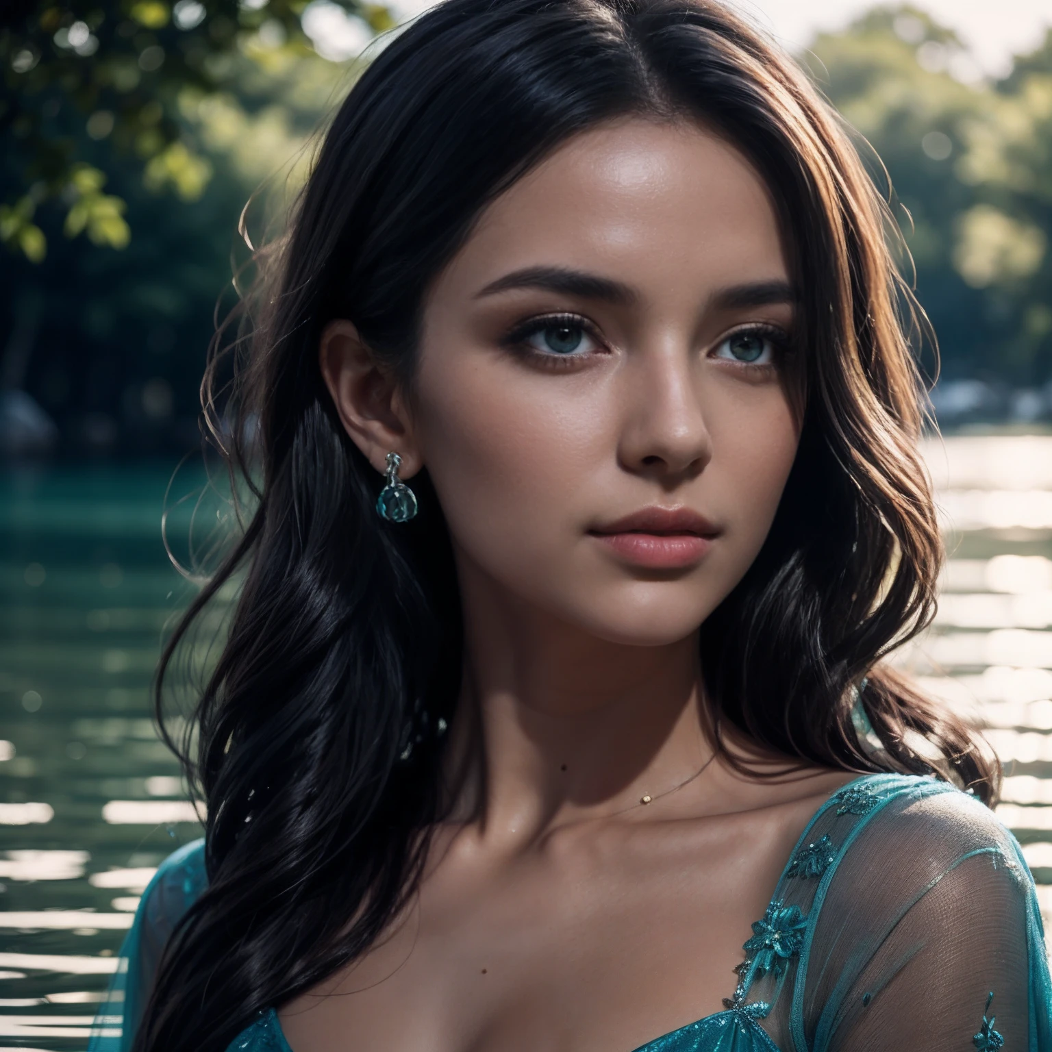 A grace and tranquility Russian woman with a serene and gentle presence, Her hair could flow in loose waves or cascades, Her eyes might have a serene and deep gaze,She could wear a flowing gown in shades of blue or aqua,The overall demeanor would exude a sense of fluidity and purity, capturing the essence of water's nurturing and refreshing qualities,Under water background, nikon d850 film stock photograph 4 kodak portra 400 camera f1.6 lens rich colors hyper realistic lifelike texture dramatic lighting unreal engine trending on artstation cinestill 800,8k,cinematic,cinematic shot, Medium shot