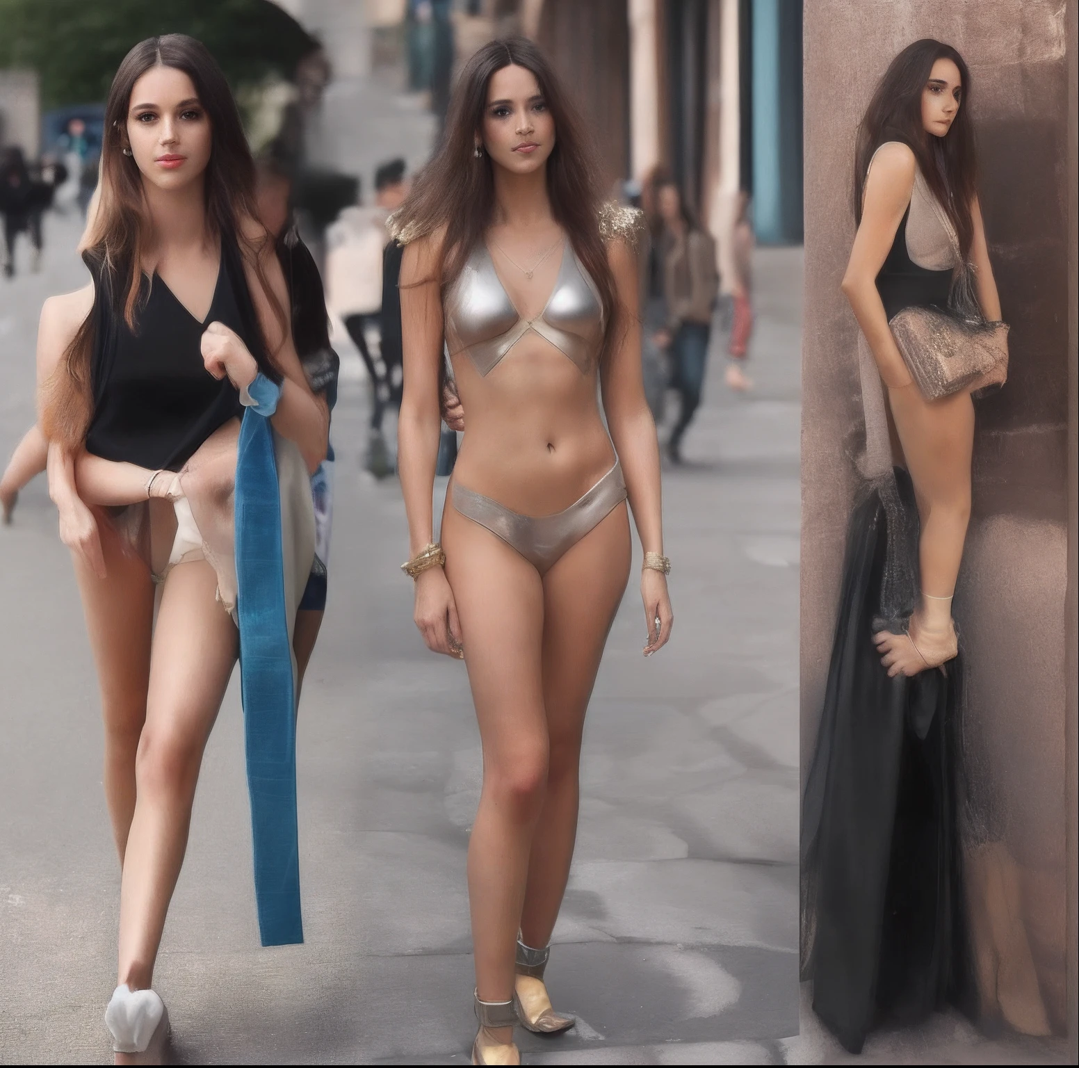The girl flaunted her bare
