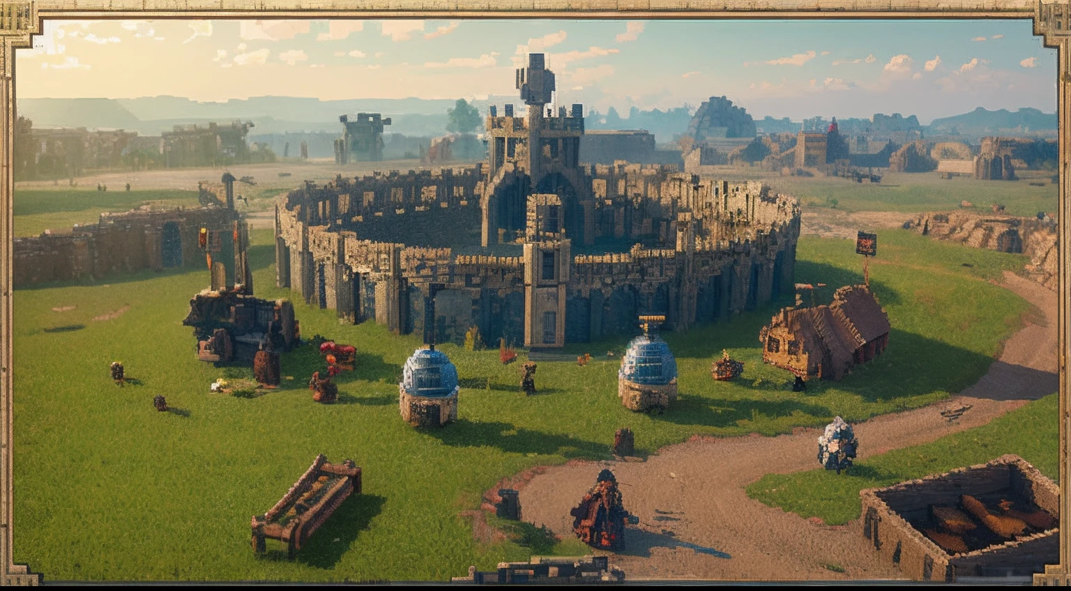 pixel game,scenography,Middle Ages,Wasteland scene, Pixel art #pixelart