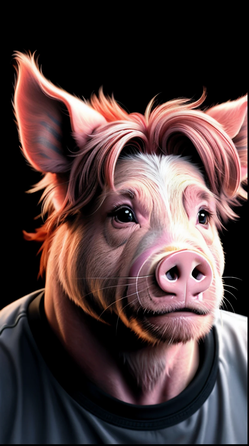 Kevin Bacon As a pig, wrapped in bacon, concept art, 4k