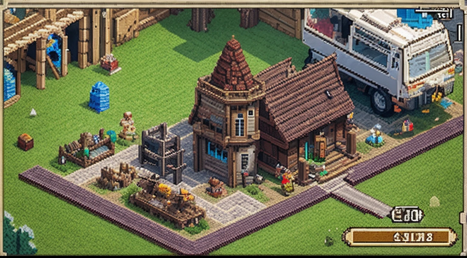 pixel game，scenography，Middle Ages，Wasteland scene， Pixel art #pixelart
