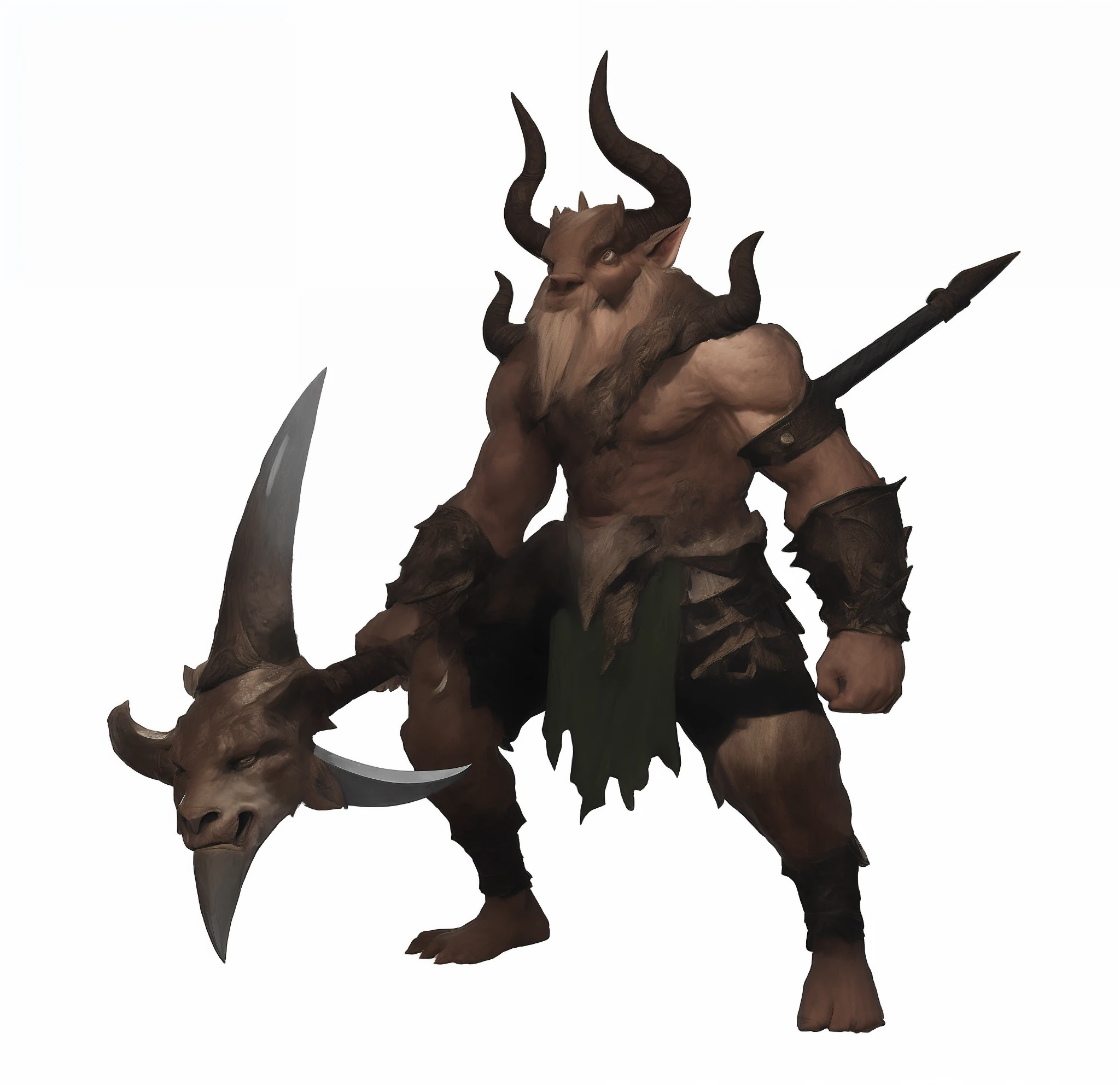 Araved male with horned head and horned sword, minotaur in ancient armor, minotaur warrior, a minotaur wolf, minotaur warrior with axe, fit male demon with white horns, minotaur from path of exile, male centaur centaur chimera, Minotaur, tauren, beastman concept