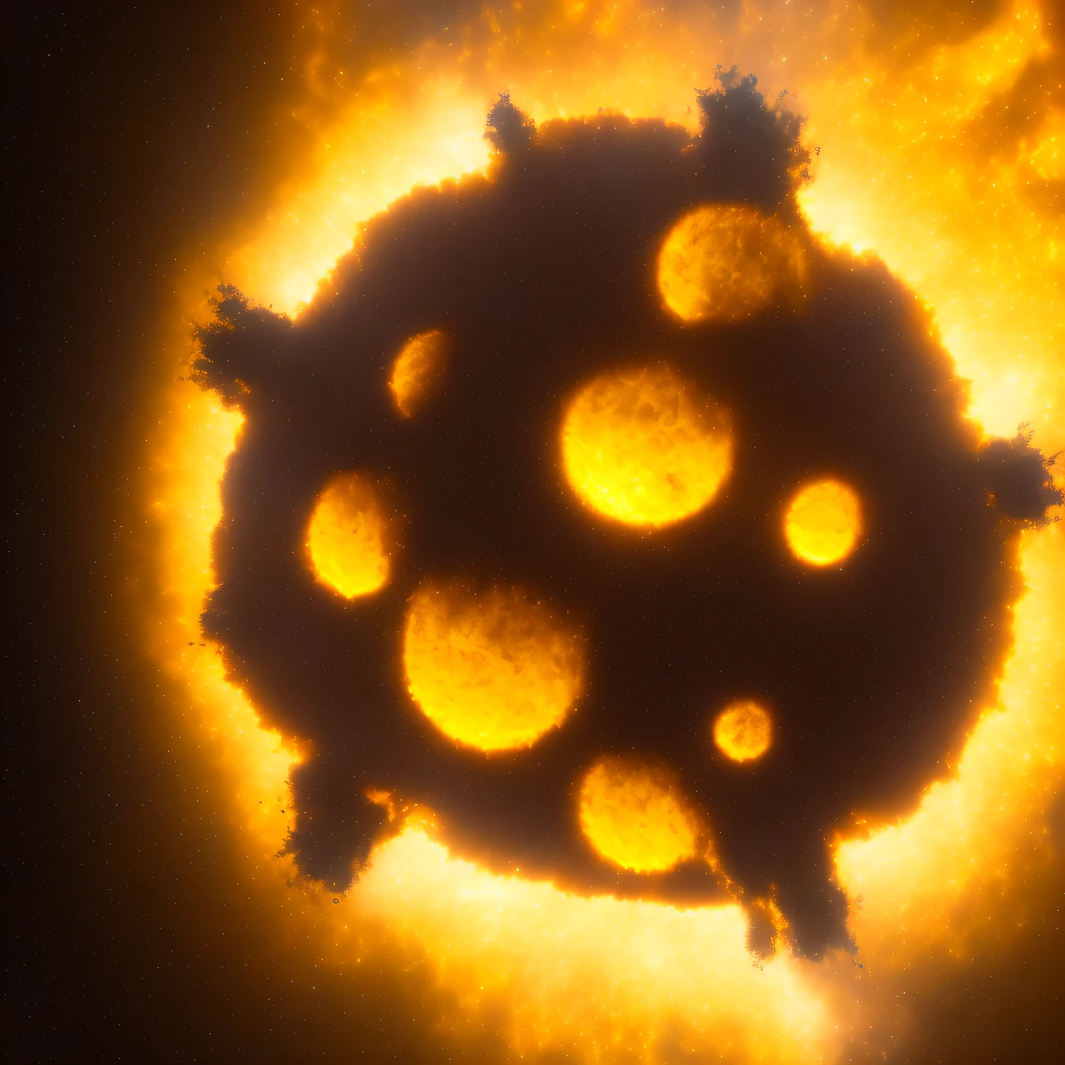 fireworks，Camping campfire (8K, RAW photo, Best quality,Yellow paper flutters:1.4),Steampunk Cyberpunk City,(Cyberpunk light:1.3),Burning yellow horo (Related to the land),(In a miniature box:1.3),isometry，Minitary，Basic landscape，Backstreet view，Full moon，Ghost Festival，late autumn，deep in the night