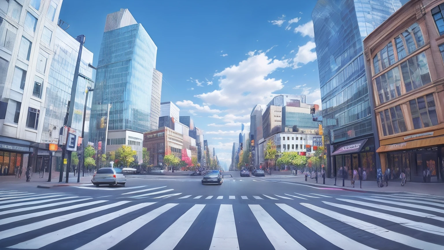 crosswalks，City intersection，