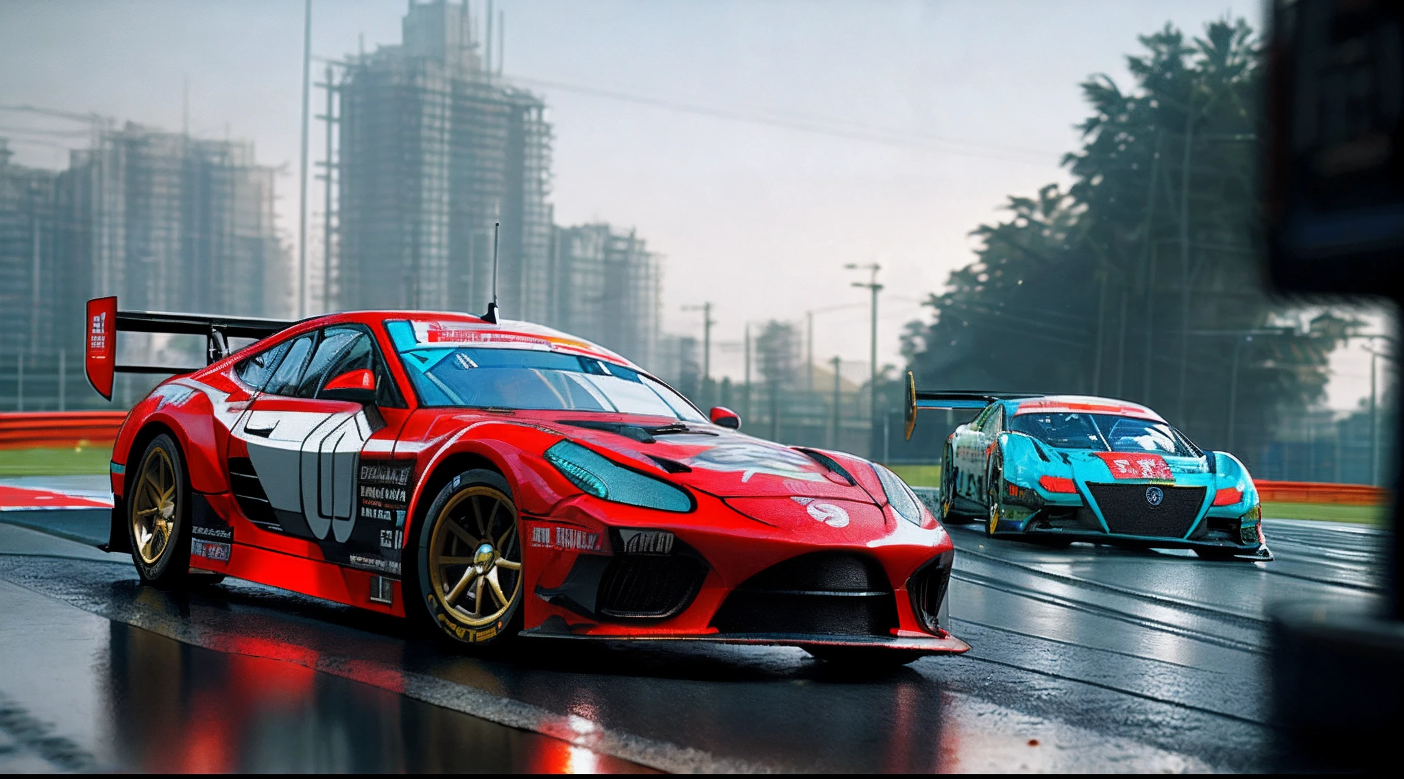 Urban Circuit,cyber punk style, 3D rendered character art ,8 k'', Sports racing,Sci-fi racing,Hyper Real