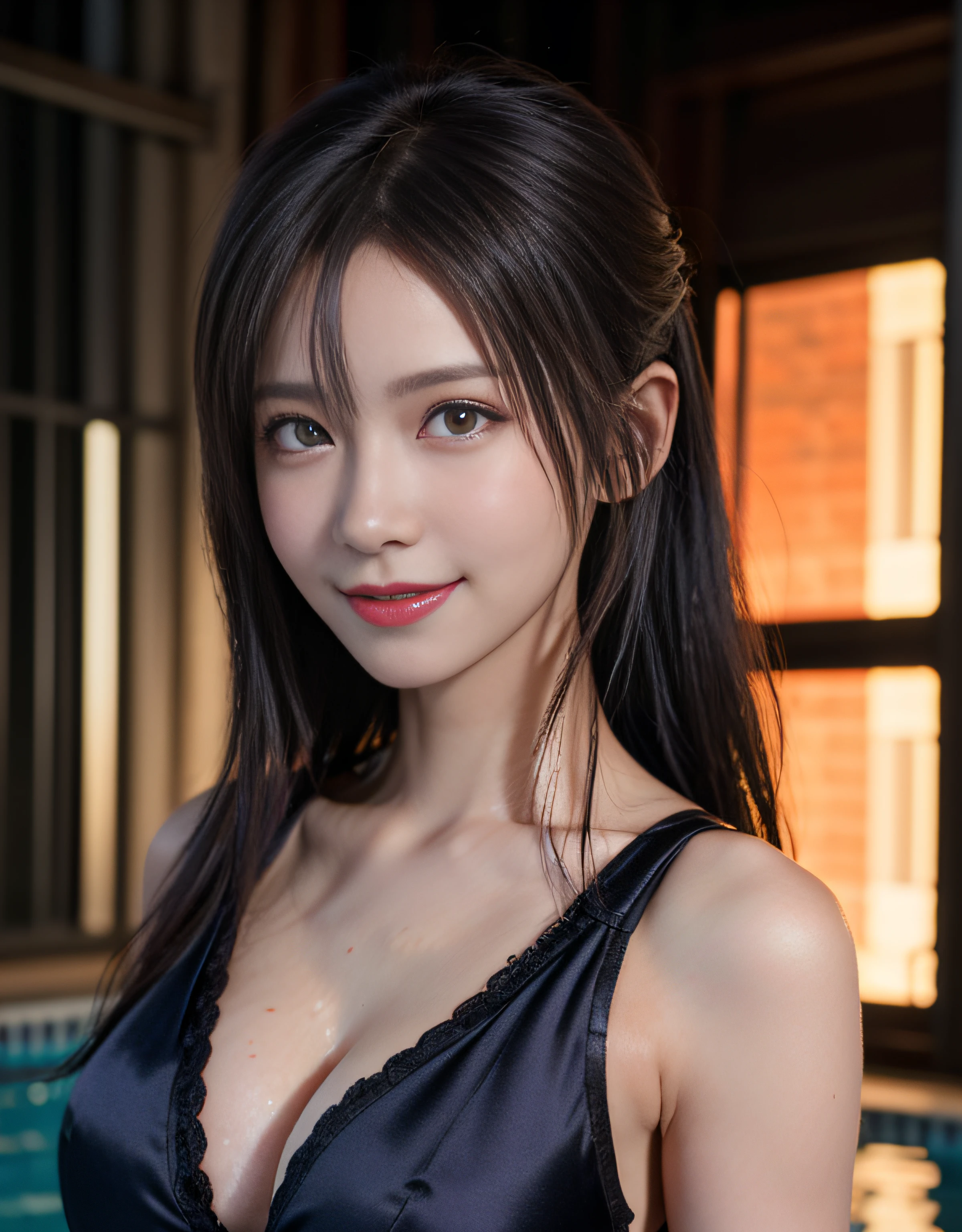 sodden ((Satin clothes))))Huge ponytail) Huge ponytail)((swim wears red colored))top-quality、8K Masterpiece、超A high resolution、(Photorealsitic:1.3)、Raw photo、1人、silver white hair、glowy skin、1 Cyberpunk Super Beautiful Soldier、((super realistic details))、portlate、globalillumination、Shadow、octan render、8K、ultrasharp、beauty breast、Raw skin is exposed in cleavage、metals、cold color、、highly intricate detail、Realistic light、CGSoation Trends、Beautiful eyes、radiant eyes、Facing the camera、neon details、((A smile))Huge ponytail)