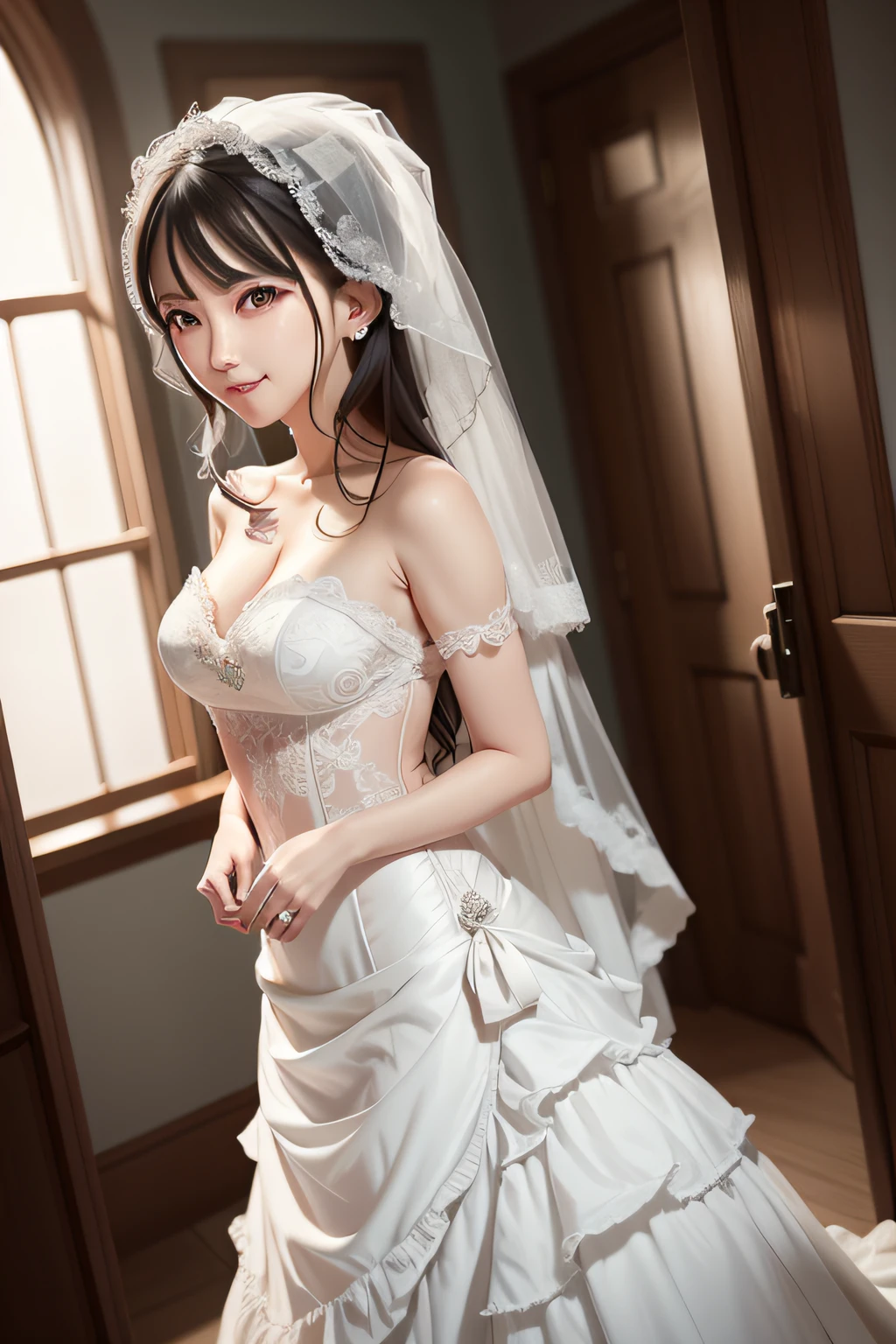 Cowboy Shot、The wind is blowing、In front of the church、sunny、sunny、Confetti、(Huge breasts:1.4)、(((bride)))、((White Wedding Dress))、((Wedding Style))、(((congratulations on your wedding)))、Highest quality,(RAW Photos:1.2)、(Realistic:1.4),(High resolution:1.4), 1 girl, Written boundary depth,, Exquisitely crafted,8k, Very detailed, Perfect lighting, Spectacular Background、((Delicate painting))，(Detailed RAW Photos of Girls),(Highest quality:1.6), (超High resolution:1.5), (Realistic:1.75), 8k resolution, Canon EOS R5, 50mm,  Very detailedな,Cinema Lighting,(((Skirt Lift)))、((Not wearing underwear))、Lace gloves, Spread your legs