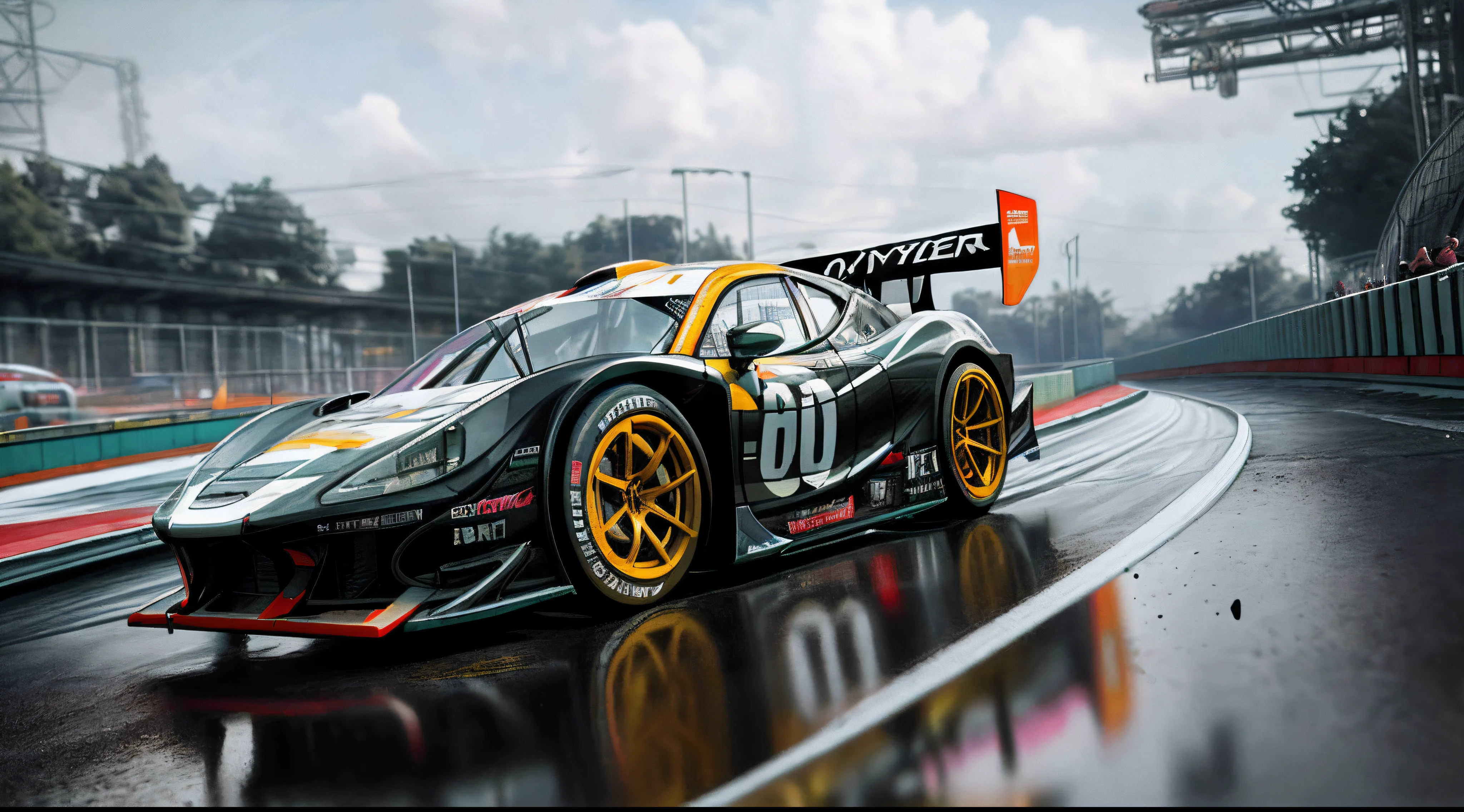 Urban Circuit,cyber punk style, 3D rendered character art ,8 K quality,Sports racing,Sci-fi racing