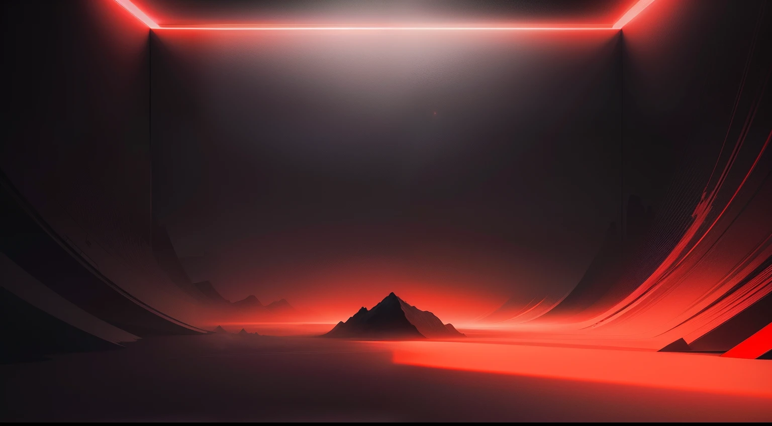 Black fog in the void,On a red background,Minimalist style,Soft light effect,Hazy giant red reflective wall,Soft space atmosphere,conceptual art,Scene art