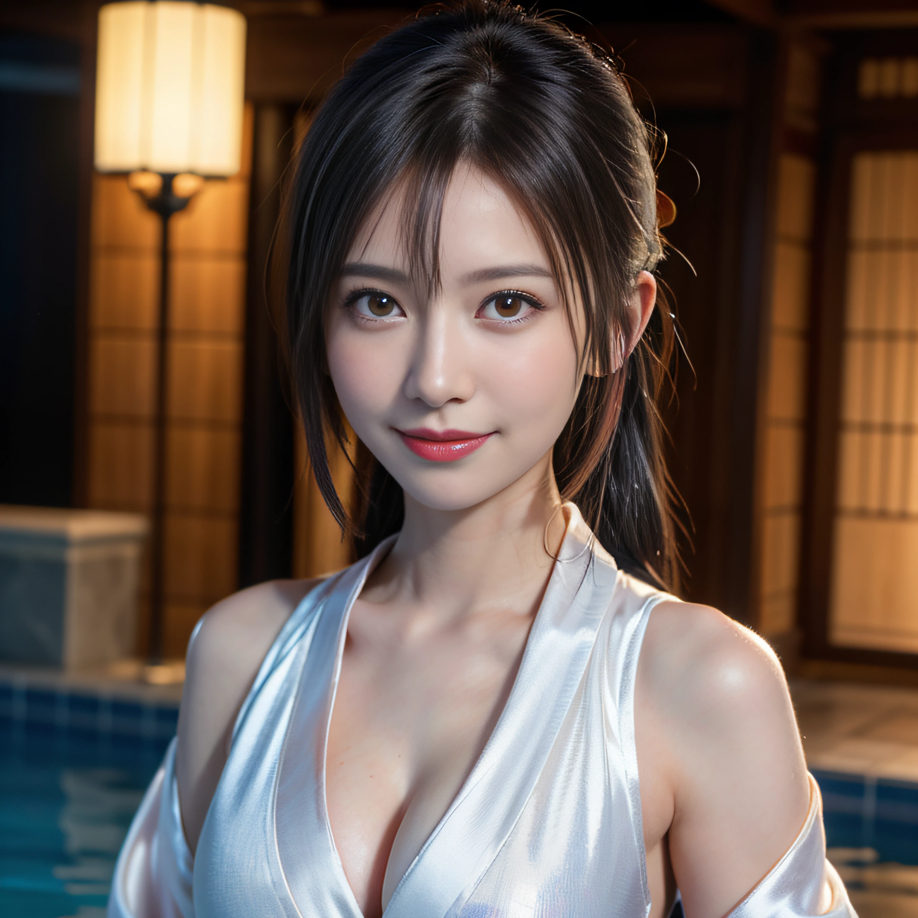 Amazingly beautiful female athletes, One Piece Swimsuit,(Super white Metallic Bright Red Holographic Swimsuit:1.2), Chic muscular body:1.4,(top-quality、8K、32K、masterpiece、nffsw:1.3),(Photorealsitic:1.4),(The ultra -The high-definition),(Ultra-realistic 8kCG),Raw photography, Half body shot, Beautiful shadow gradient, huge tit, Perfect Lighting, Beautiful and well-groomed face, beautidful eyes, Detailed lips, Double eyelids,all-fours white sodden ((Satin kimono))))Huge ponytail) Huge ponytail)((swim wears red colored))top-quality、8K Masterpiece、超A high resolution、(Photorealsitic:1.3)、Raw photo、女の子1人、silver white hair、glowy skin、1 Cyberpunk Super Beautiful Soldier、((super realistic details))、portlate、globalillumination、Shadow、octan render、8K、ultrasharp、beauty breast、Raw skin is exposed in cleavage、metals、cold color、、highly intricate detail、Realistic light、CGSoation Trends、Beautiful eyes、radiant eyes、Facing the camera、neon details、((A smile))Huge ponytail) hot onsen hot onsen エロ