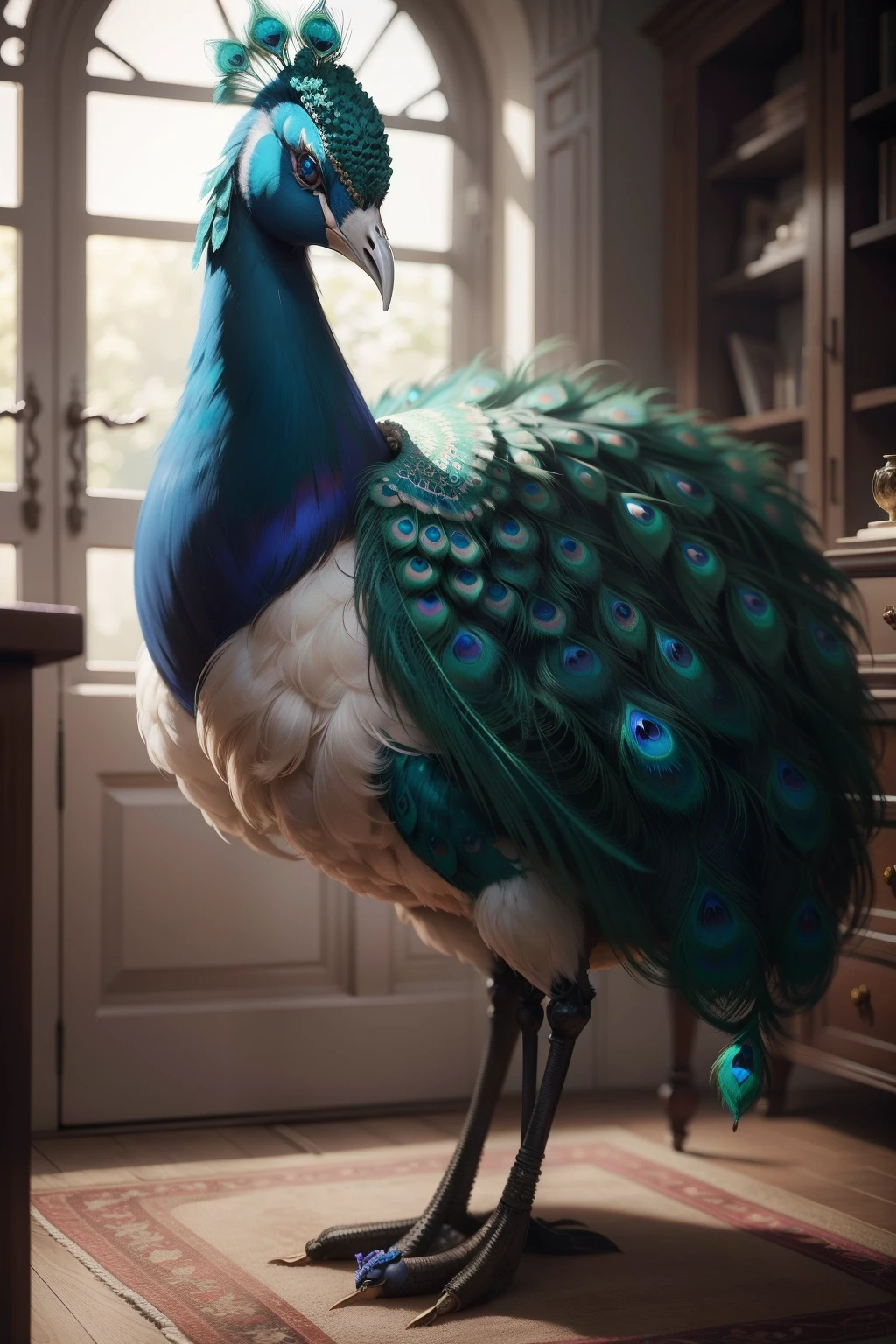 Peacock &  combined, 8k, realistic image,
