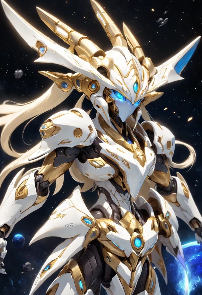 ivory white and gold plated space ship like the starcraft protoss, top down view