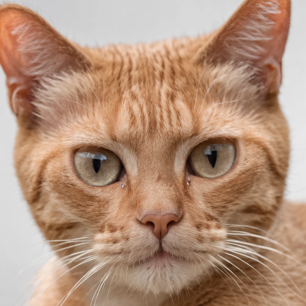 Um gato com a boca aberta parecendo assustado