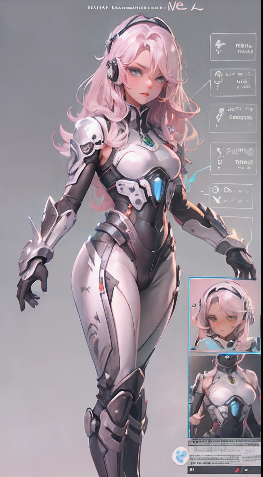 （tmasterpiece：1.3），（melhor qualidade：1.3），..3d，8k，.1 cinta，solo，cabelo rosa，olhos cor-de-rosa，Capacete，corpo inteiroesbian，traje espacial，terno apertado，Luvas，standing on her feet，Q version