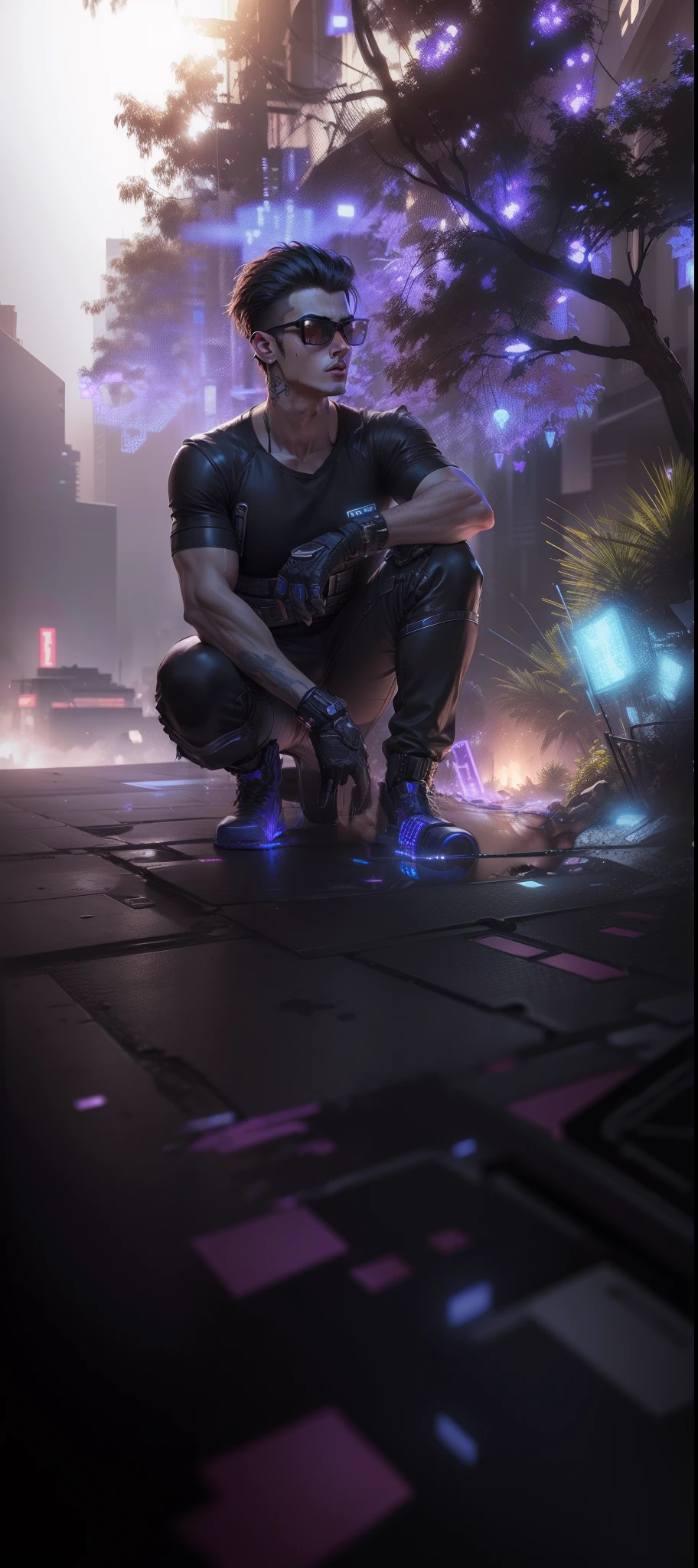 Change background cyberpunk handsome boy, realistic face,8k, ultra realistic