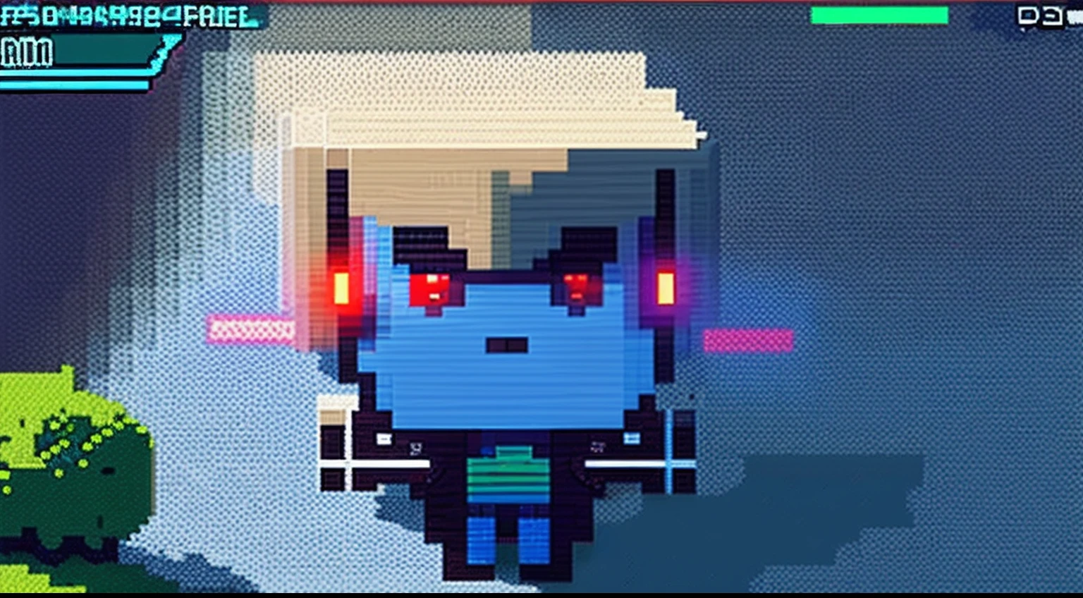 pixel game，character  design，Sci-fi suit，Warrior with a laser gun， Pixel art #pixelart