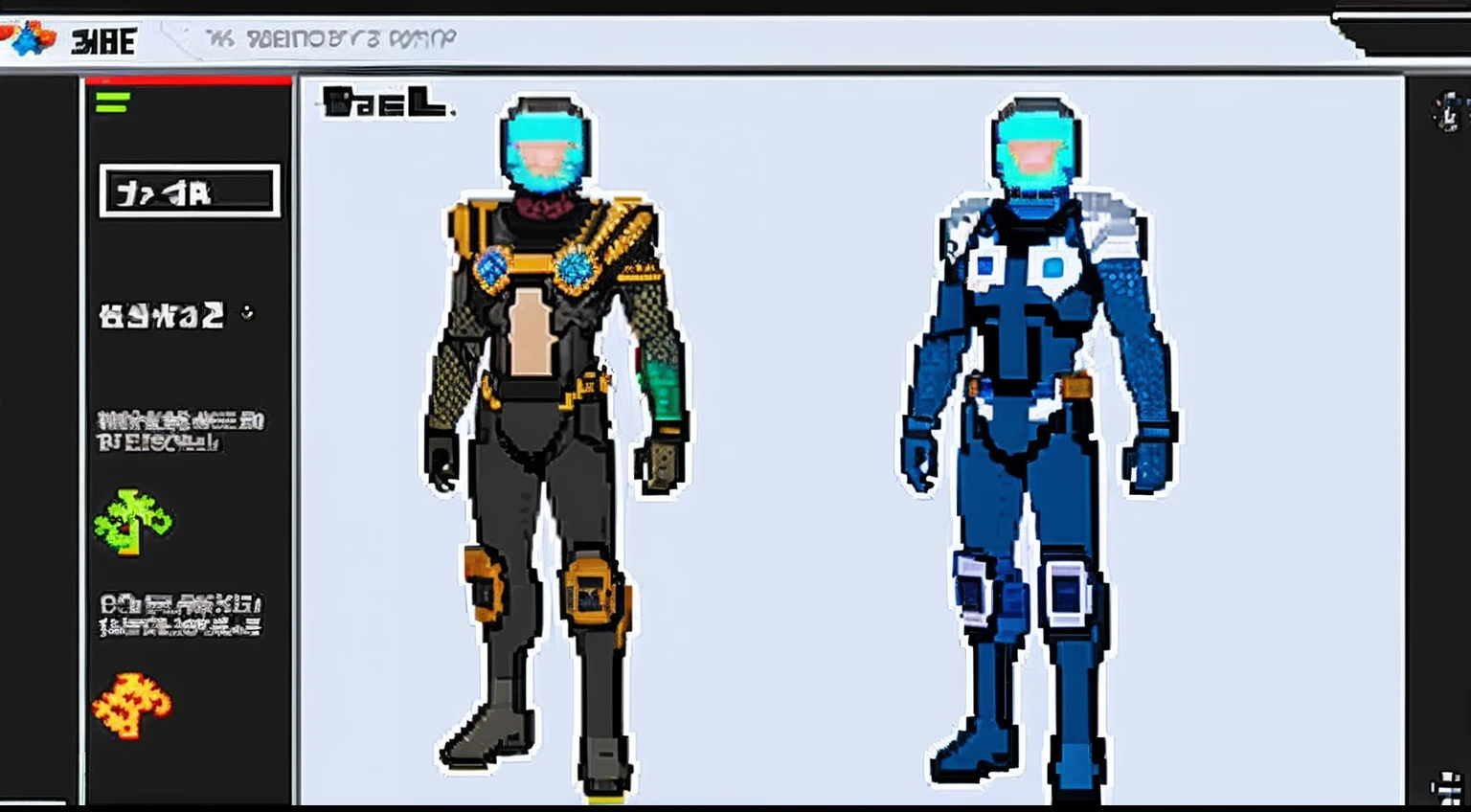 pixel game,character design,Sci-fi suit,Warrior with a laser gun, Pixel art #pixelart