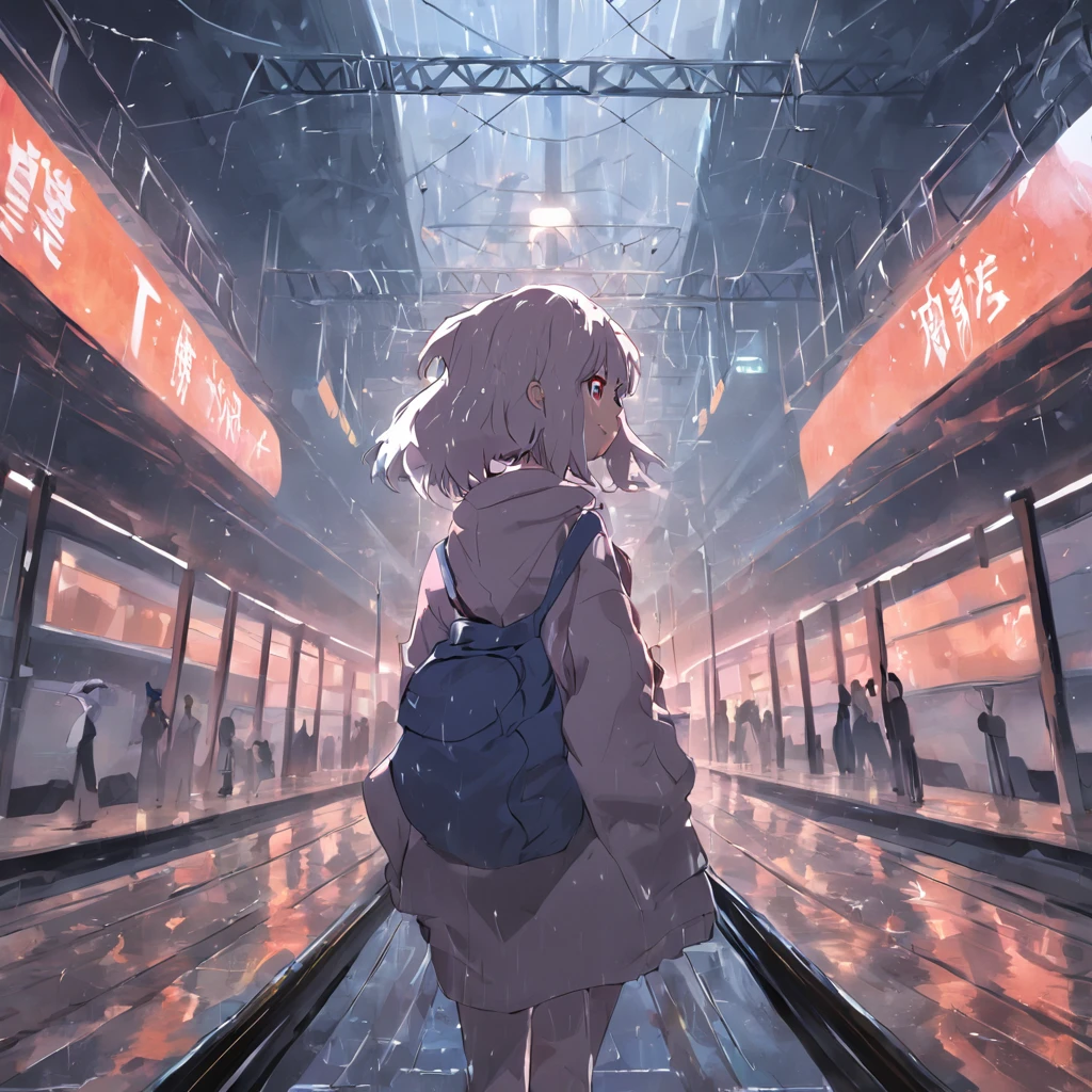 The women's train station carried heavy rain