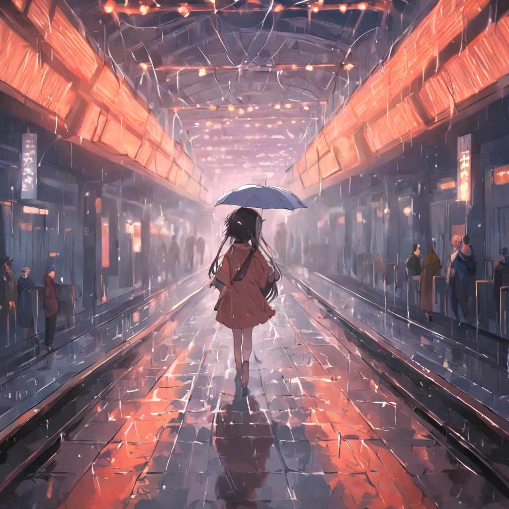 The women's train station carried heavy rain