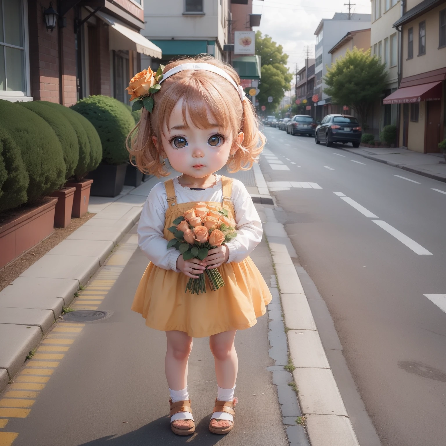 Cute Chibi Anime,Apricot orange roses,City of roses in Portland