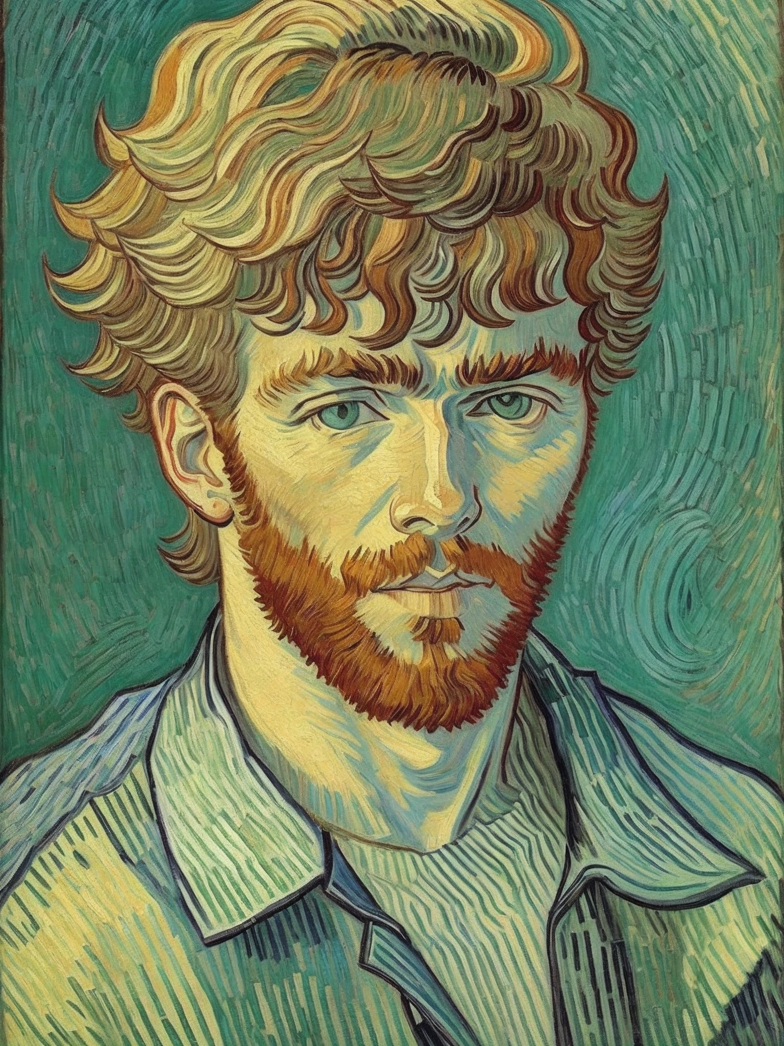 portrait pic of a male in van Gogh style --auto --s2