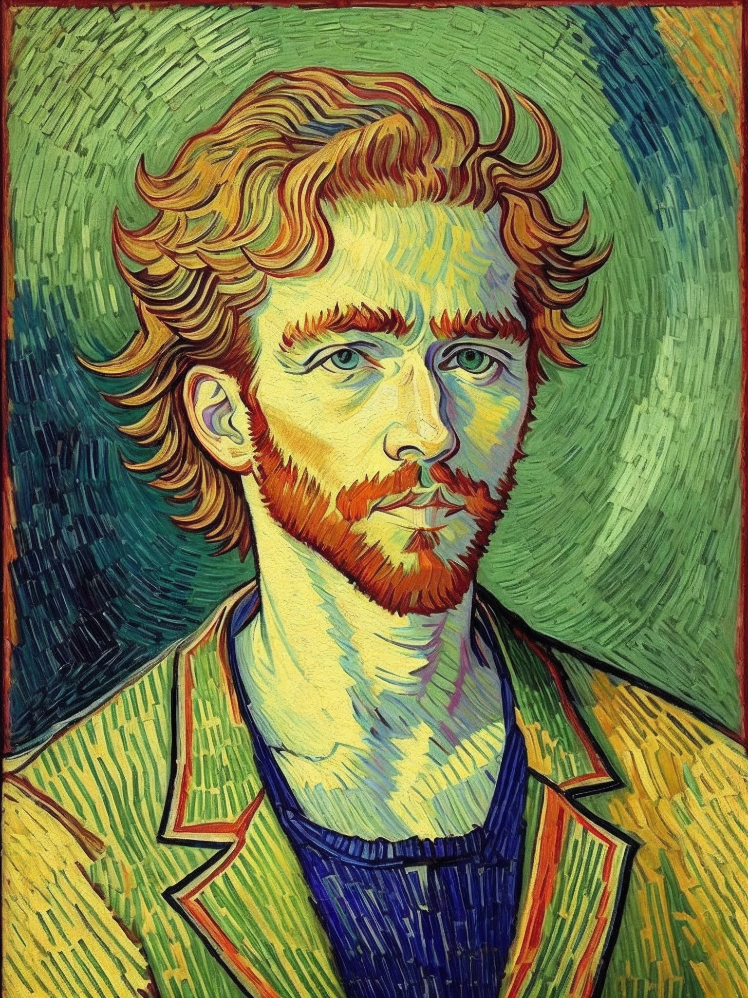 portrait pic of a male in van Gogh style --auto --s2