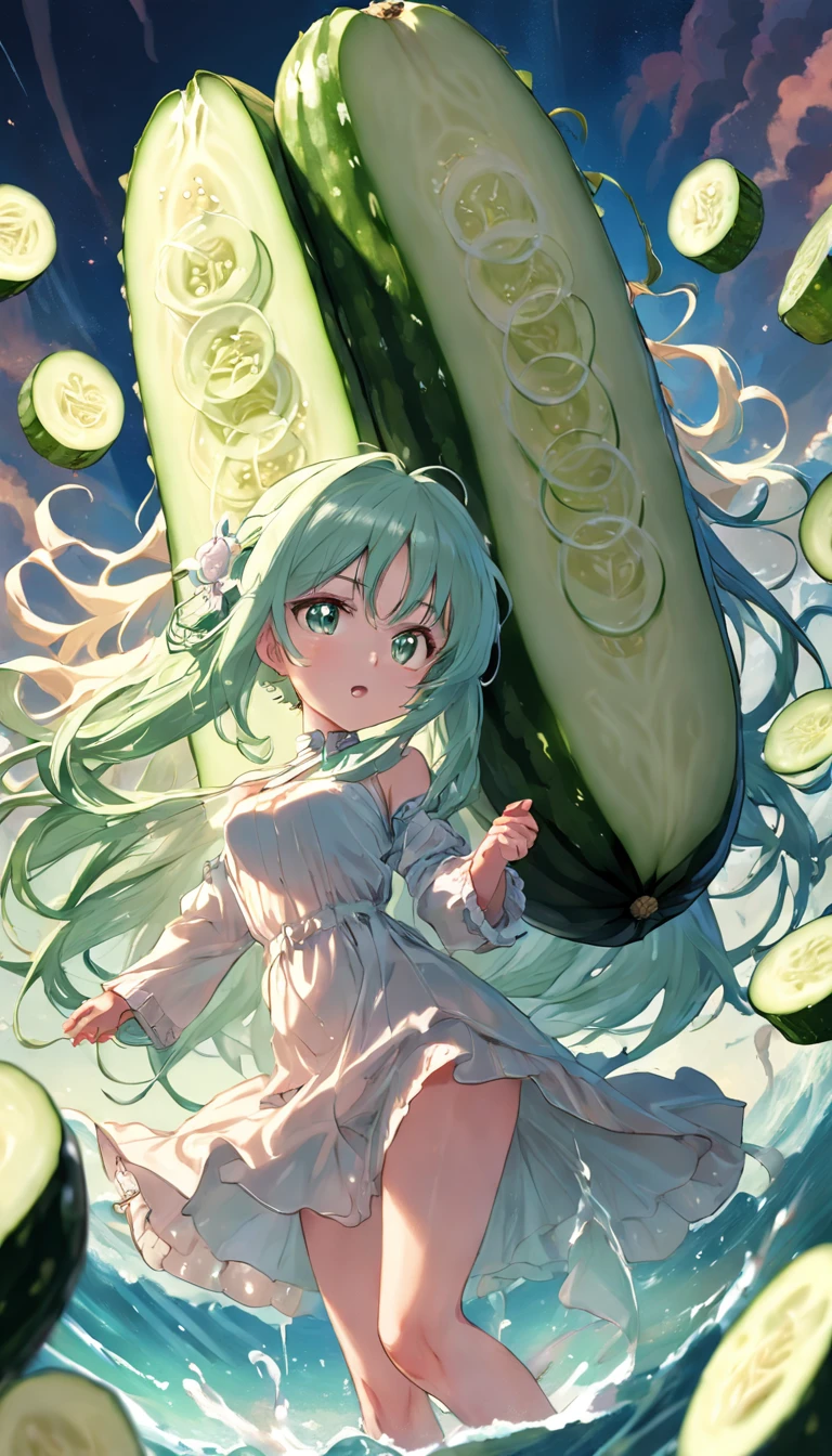 girl with slime eating clothes