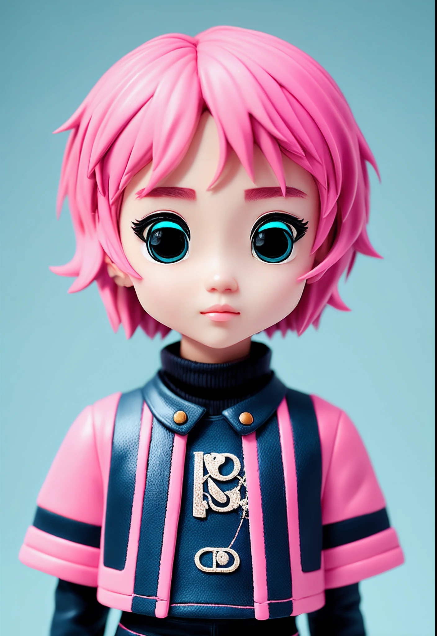 a cartoon boy character wearing pink and
blueclothing, and has the name yuting, in the style
ofminimalist sculptures, pastel punk,ultra detailedBlind box,soft edges and atmospheric effectswhirring contrivances, resin, slimepunk, detailedcharacter design.. best quality, ultra details, 8k
