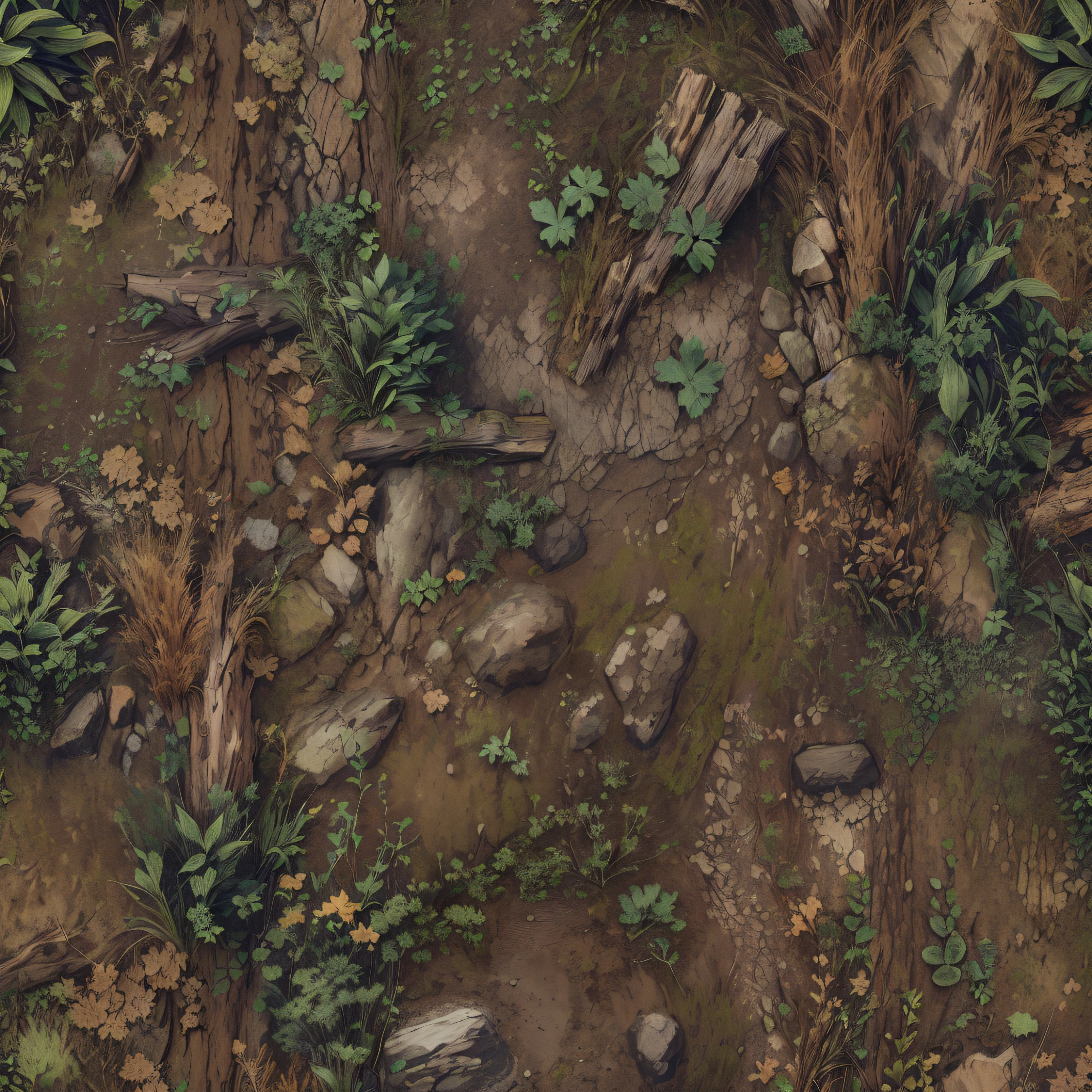 There is a very large amount of dirt, grasses and stones on the ground, textura da selva profunda, terreno muito detalhado, forest floor, Textura Megascans, sujeira realista, textura da sujeira, Looking at the forest floor, terreno detalhado, Textura fotorrealista, textura sem costura, realistic wooden swamp, HD textura detalhada, tileable texture, fundo do espinho. d&d