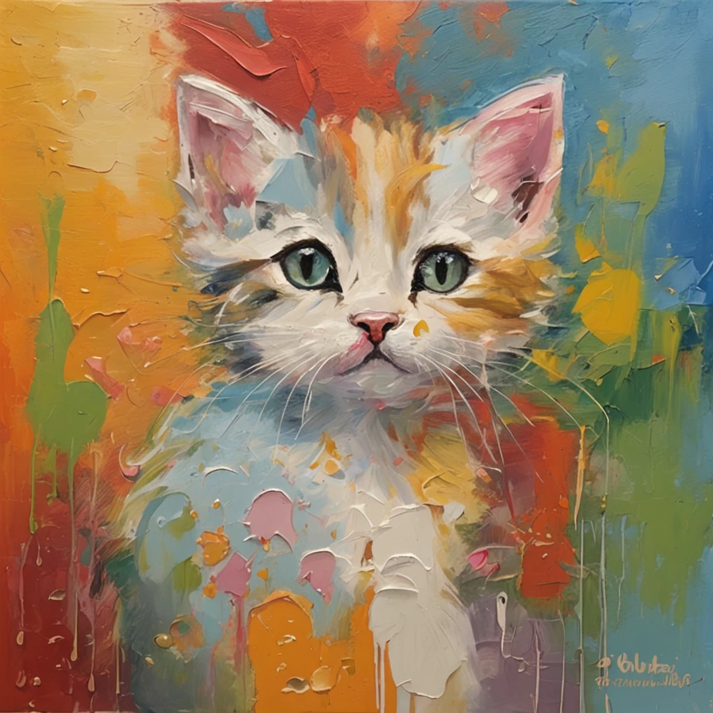 Cartoon cute kitten。Yumi name